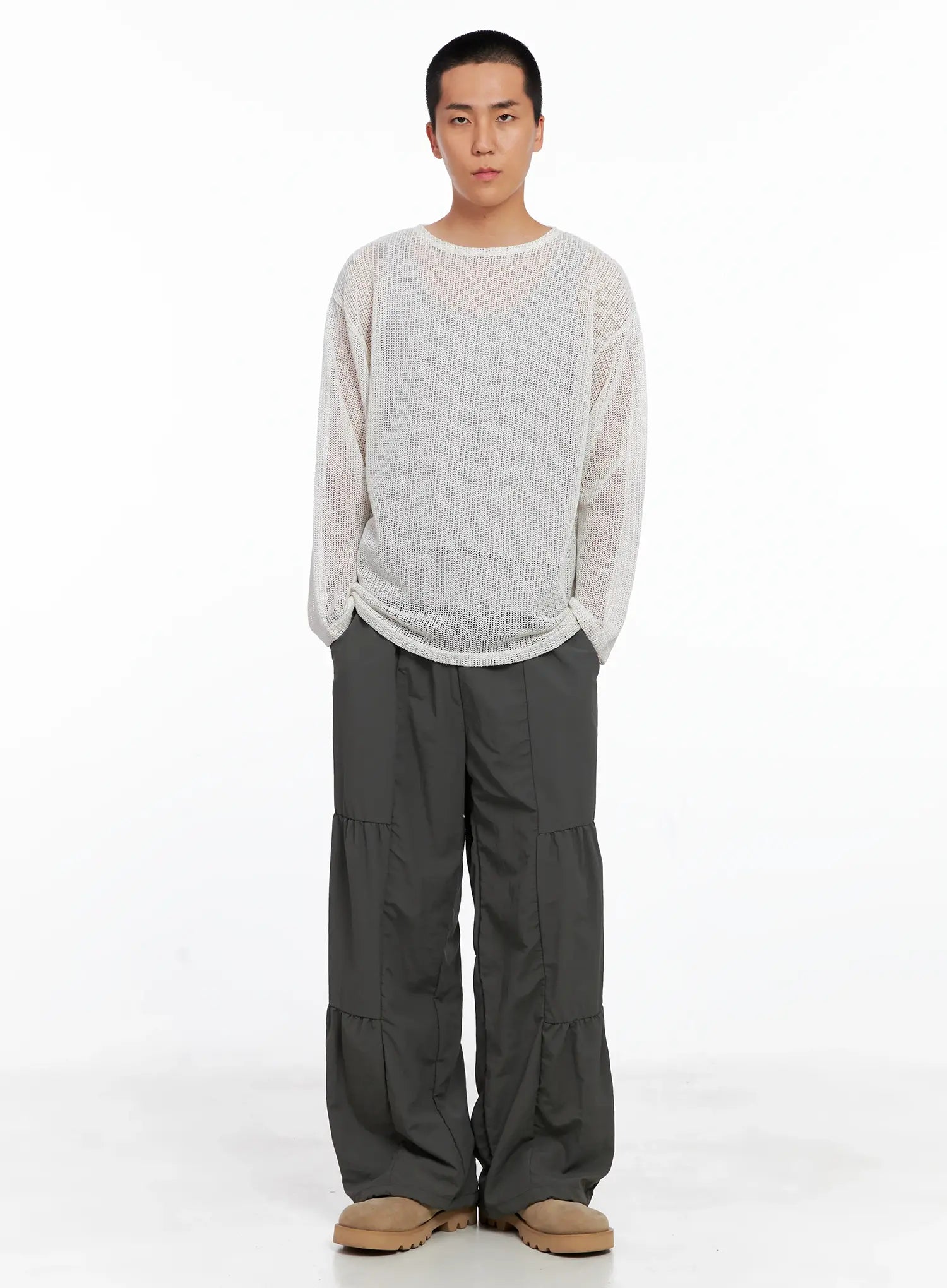 Men's Line Stitch Parachute Pants IS510