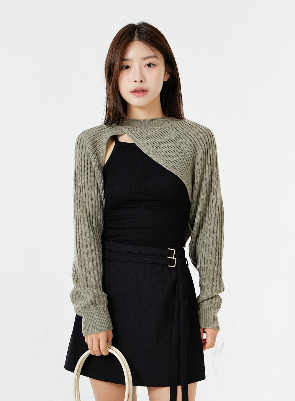 Double Belt Strap Mini Skirt OS05