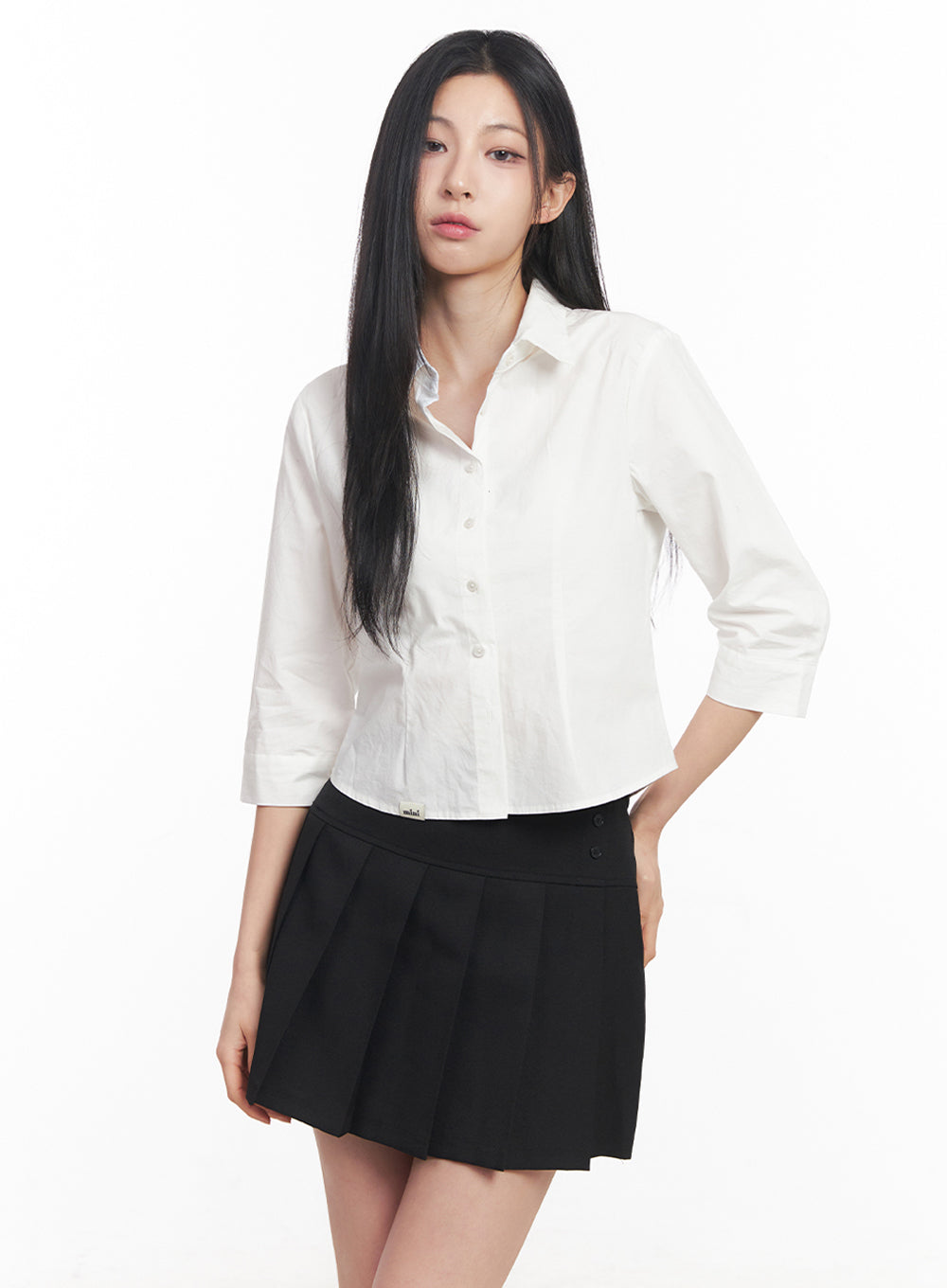 Half-Sleeve Slim-Fit Collared Shirt IY516