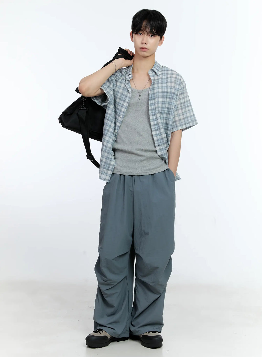 Men's Checkered Button-Up Shirt IG501