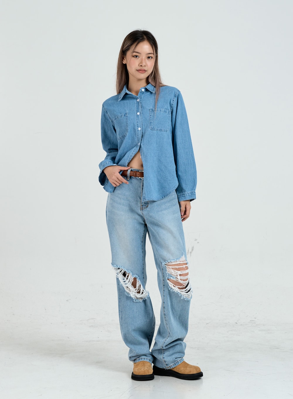 Ripped Maxi Denim Pants Unisex CO14