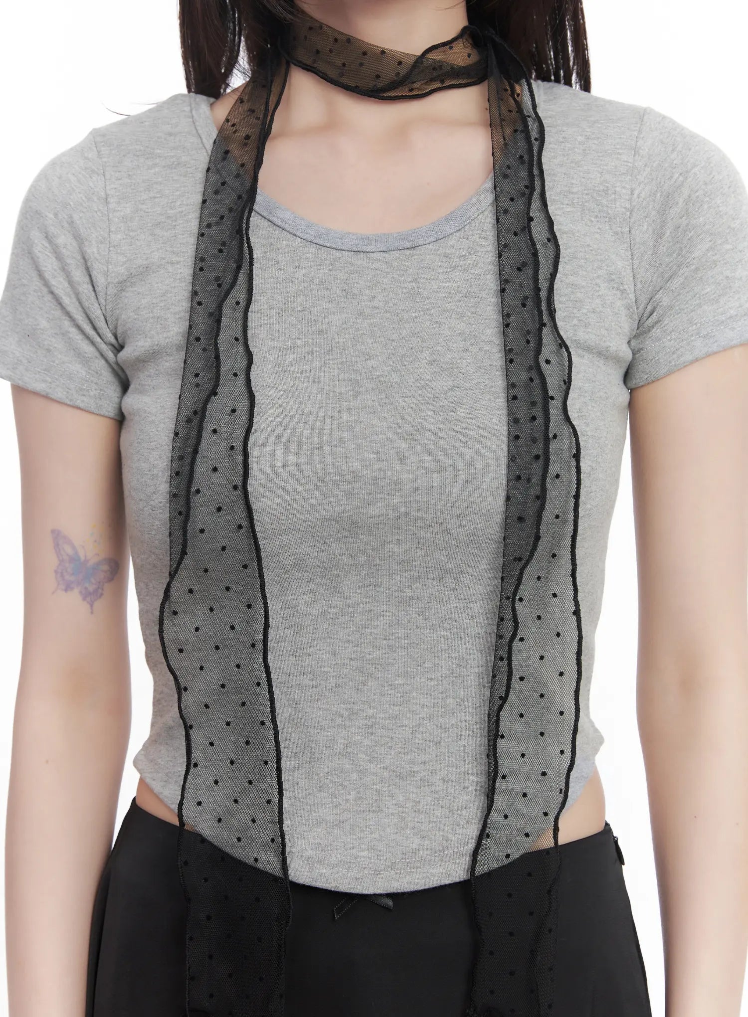 Sheer Polka Dot Scarf CU520