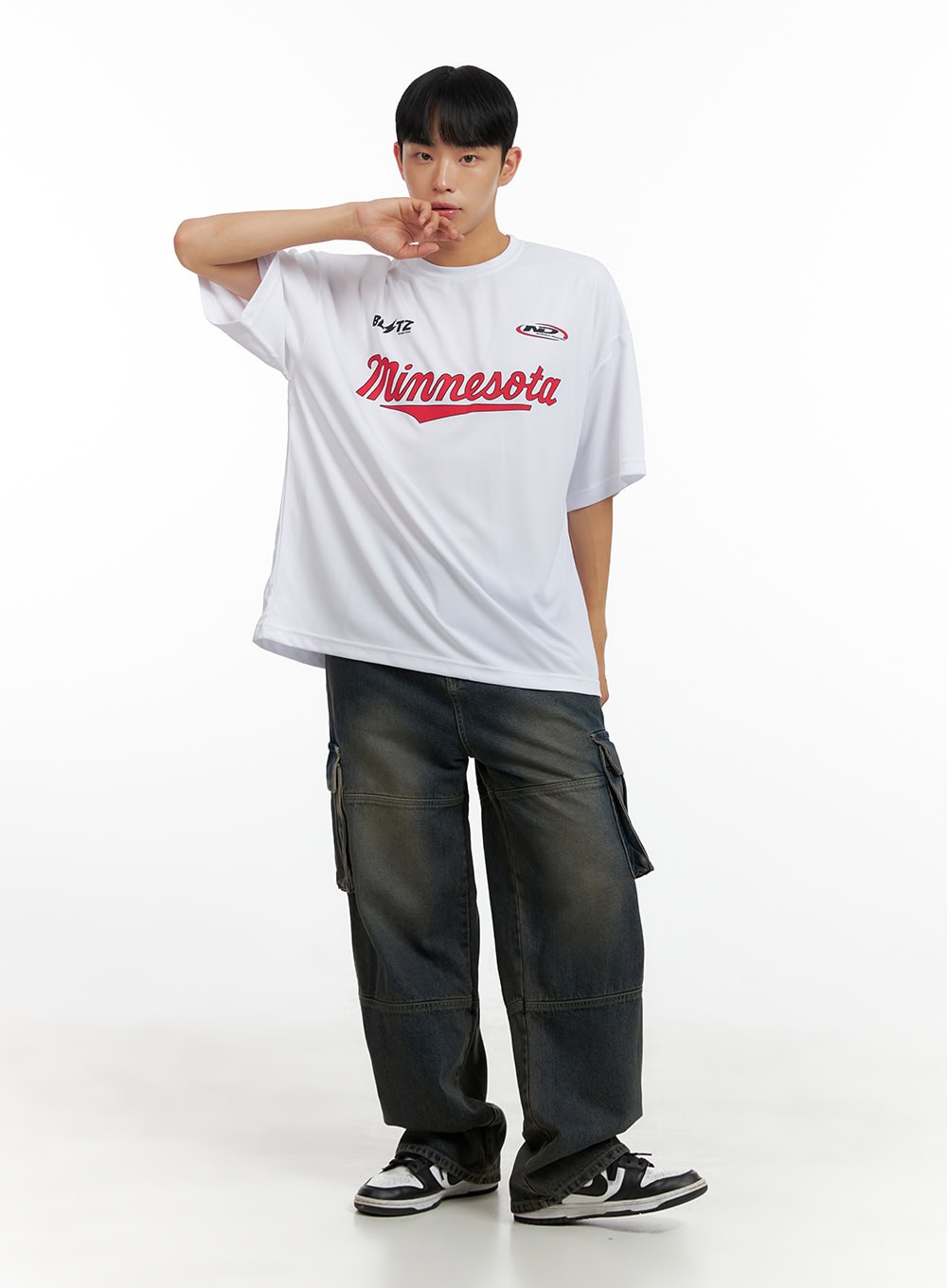 Men's Wide Fit Cargo Stitch Denim Jeans CL429