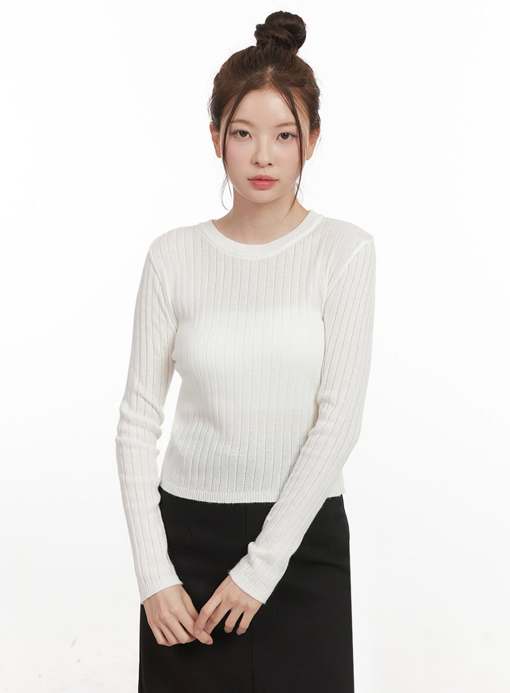 Ribbed Cropped Sweater IF505
