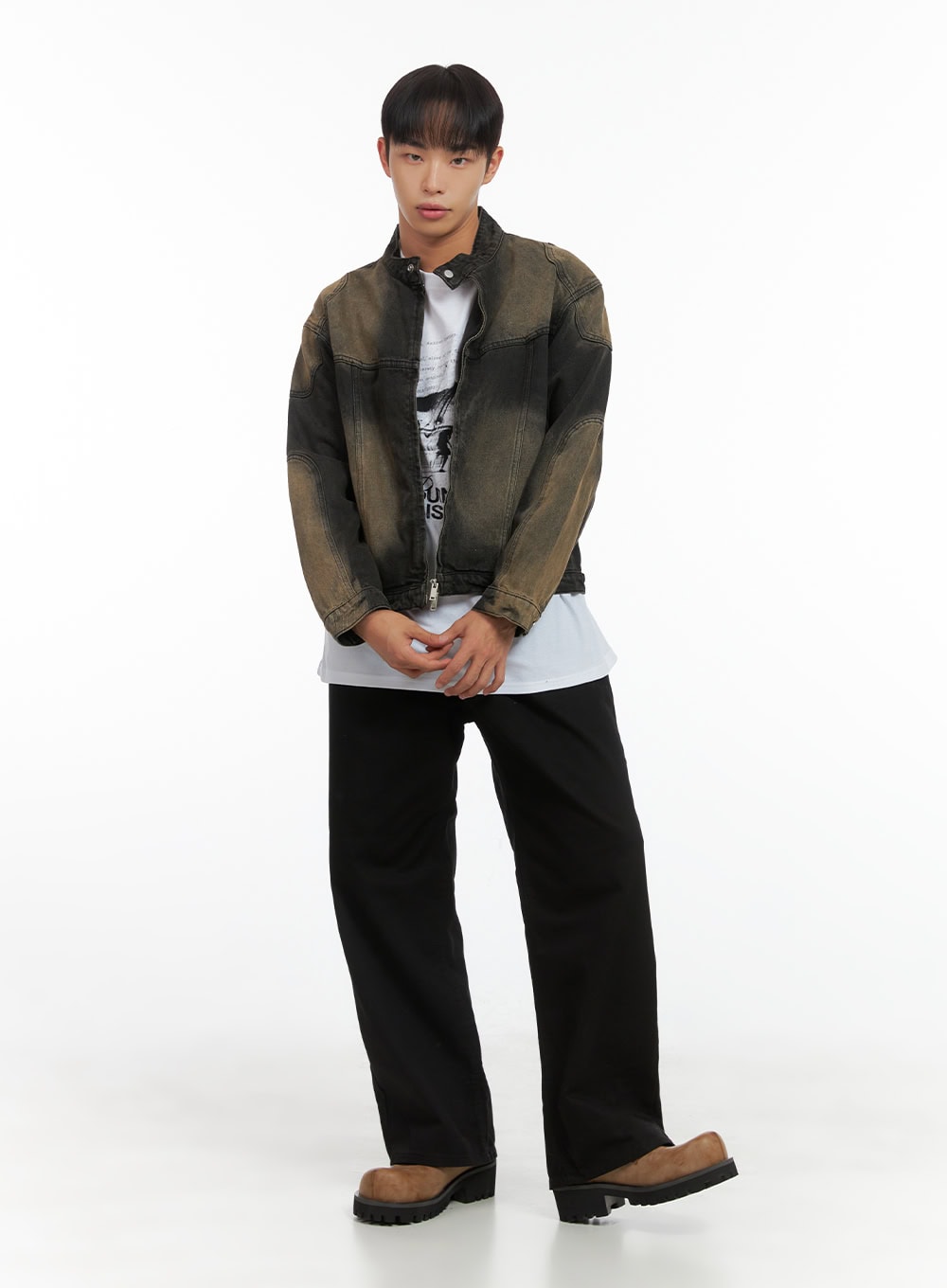 Men's Denim Biker Jacket CO408