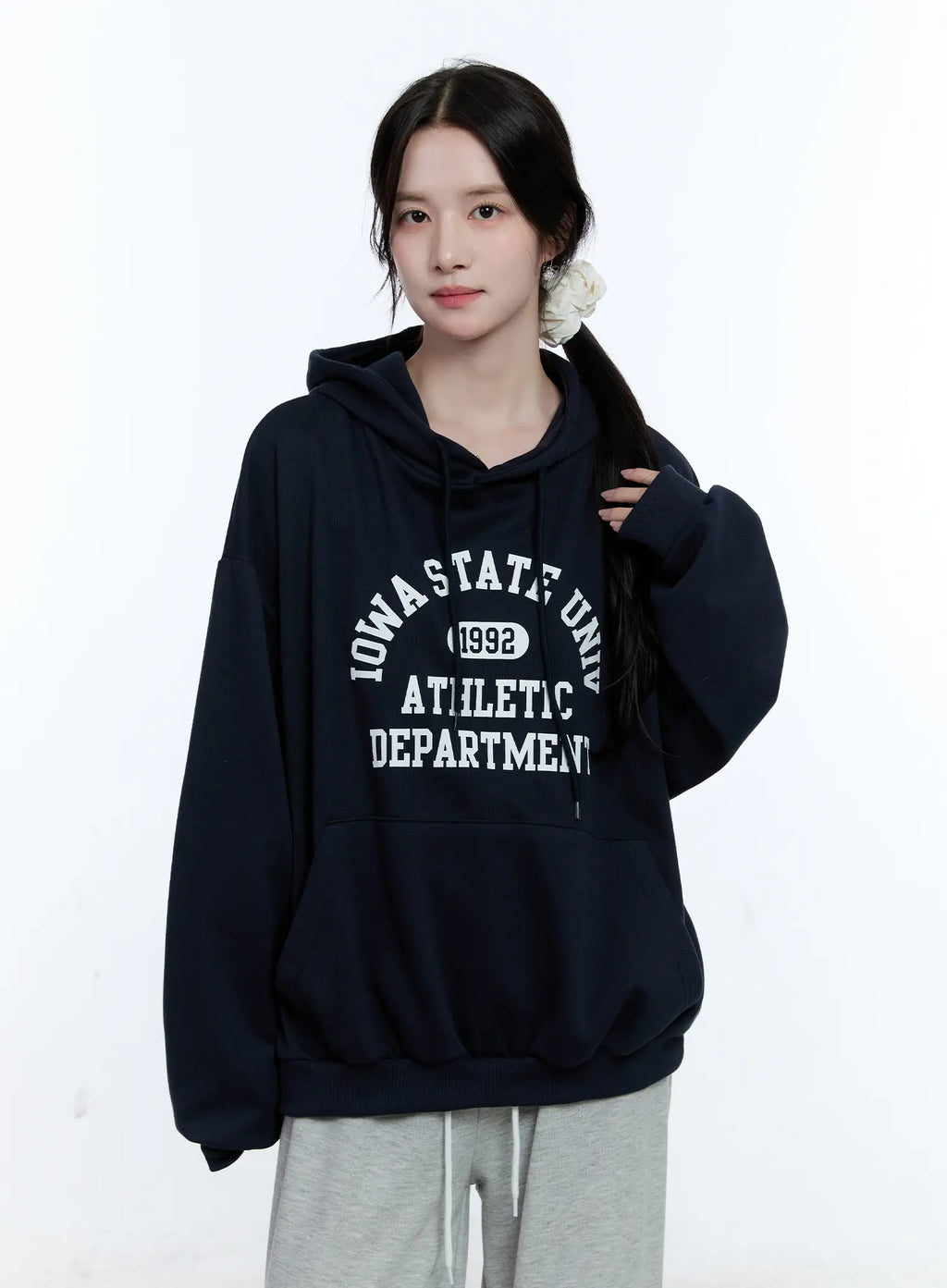 University Print Oversized Hoodie CG514