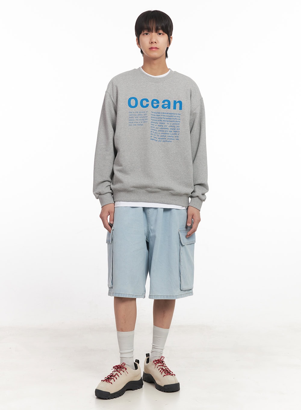 Men's Loose-Fit Graphic Crew Neck IA511