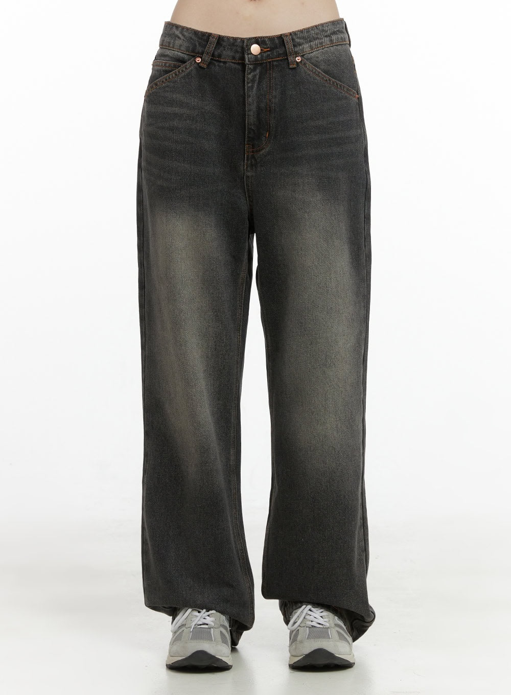 Mandy Washed Cotton Wide Leg Jeans OO401