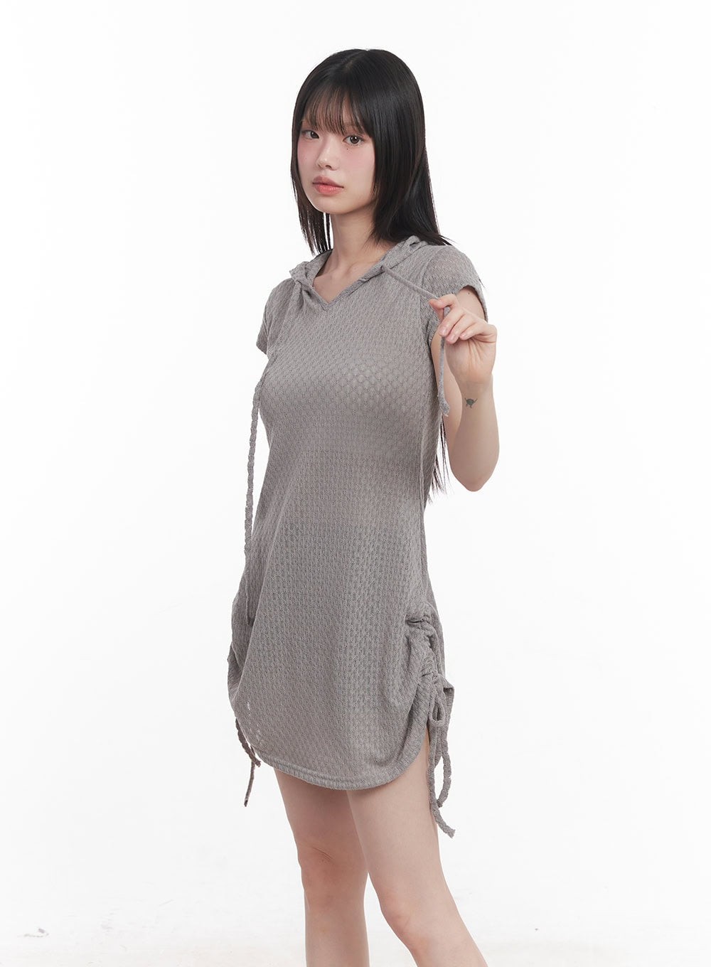 Hooded Loose-Fit Mini Dress CU505