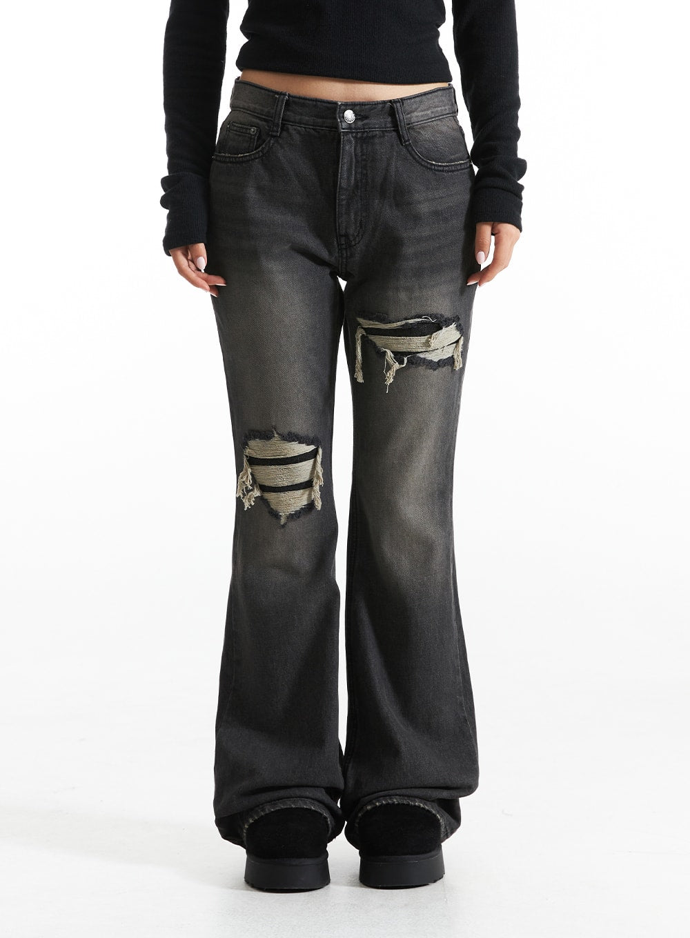 Ripped Bootcut Jeans CO313