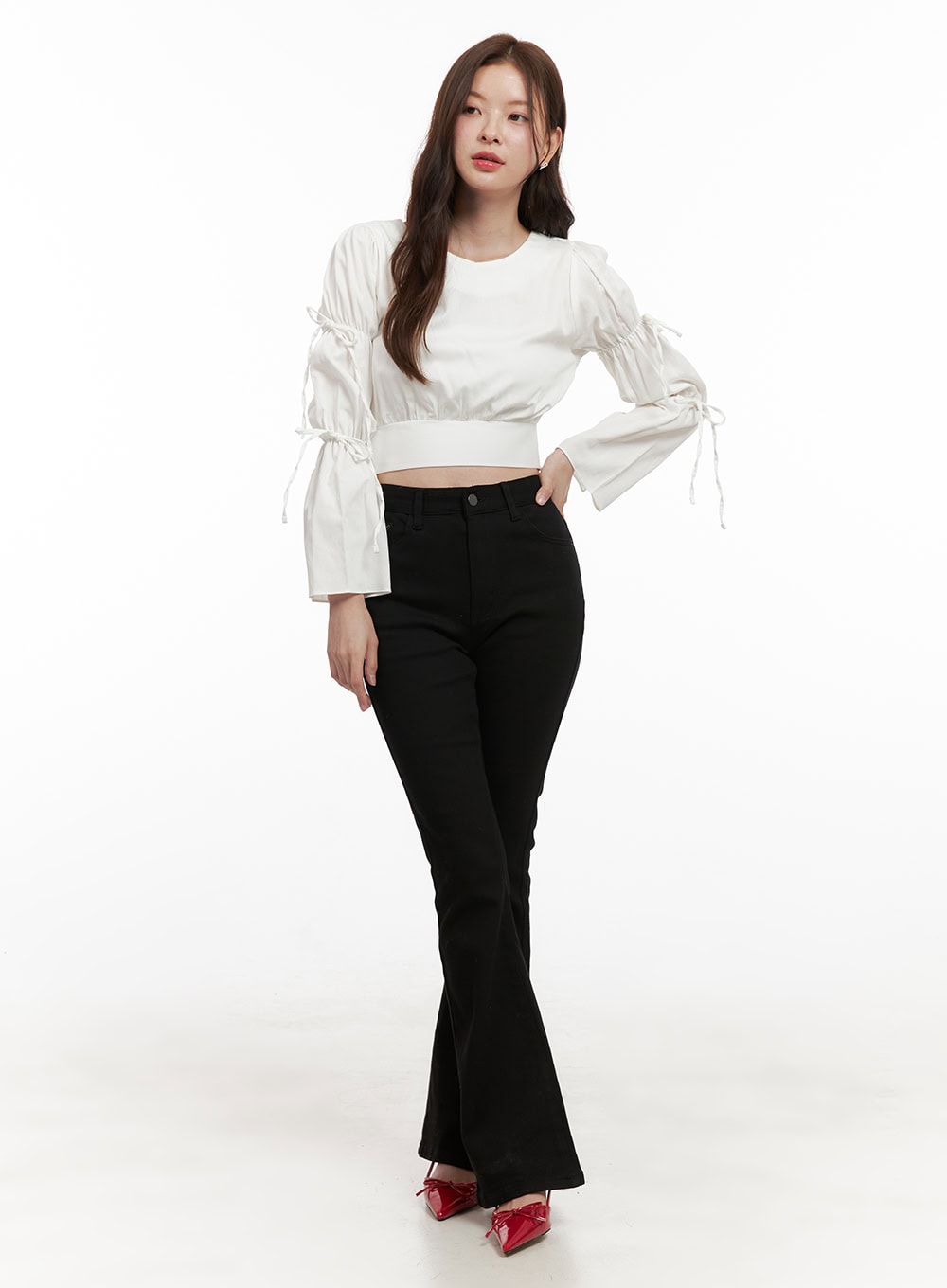 Ribbon Charm Cotton Blouse OD403