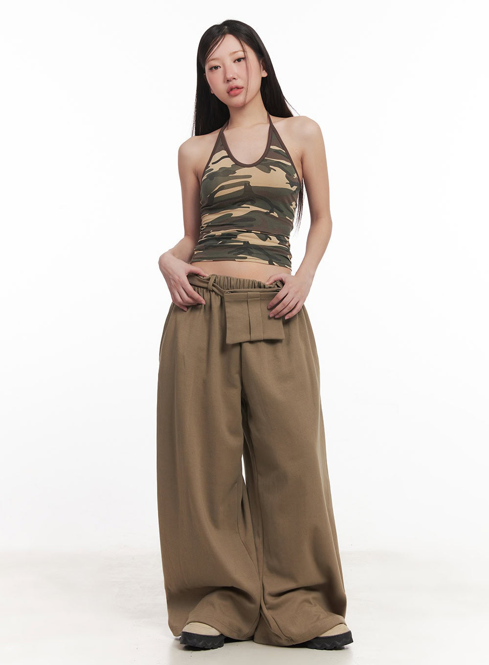 Camo Halter-Neck Cami Top IM528