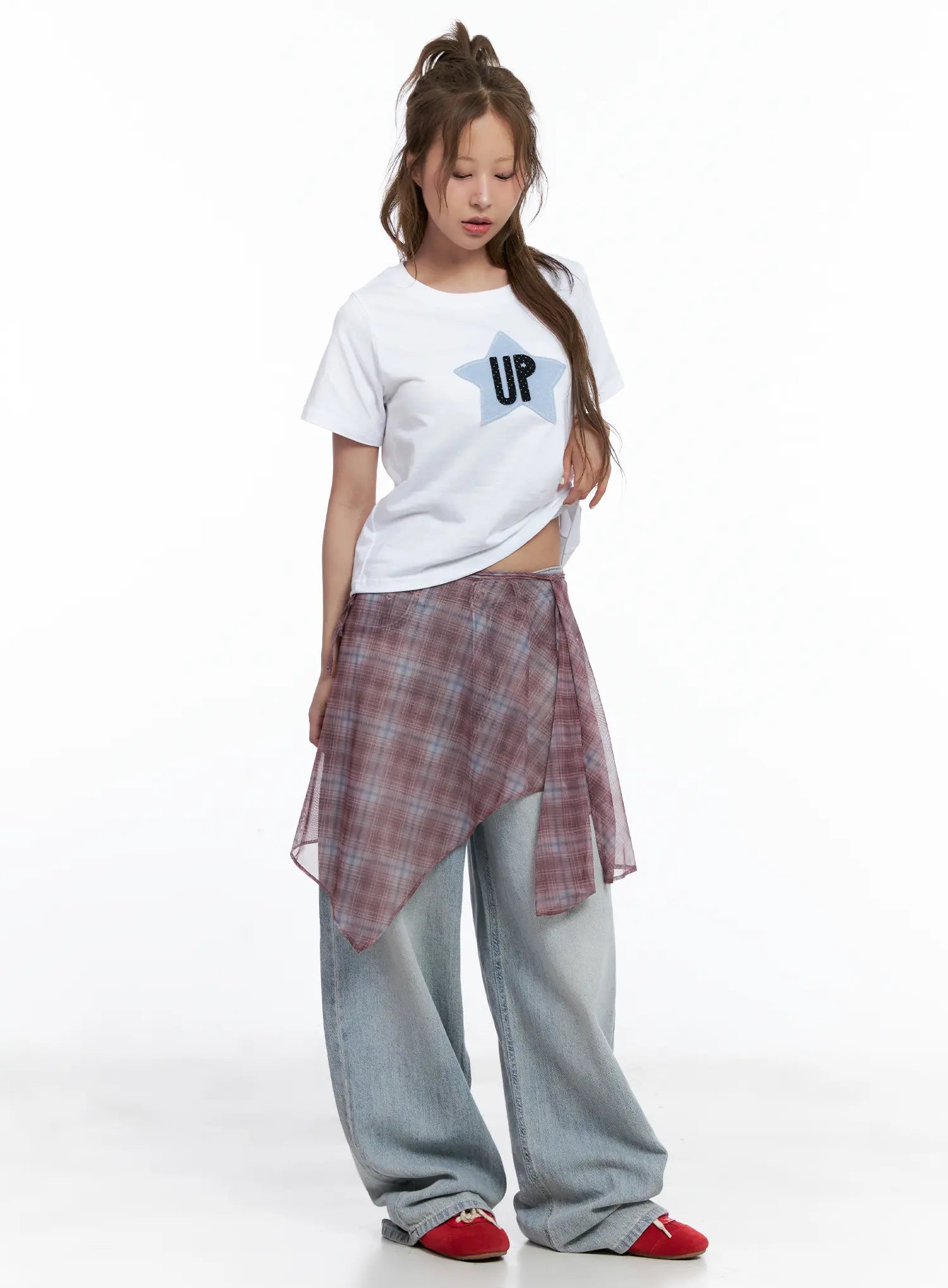 Star Patch Semi-Crop Tee CL511