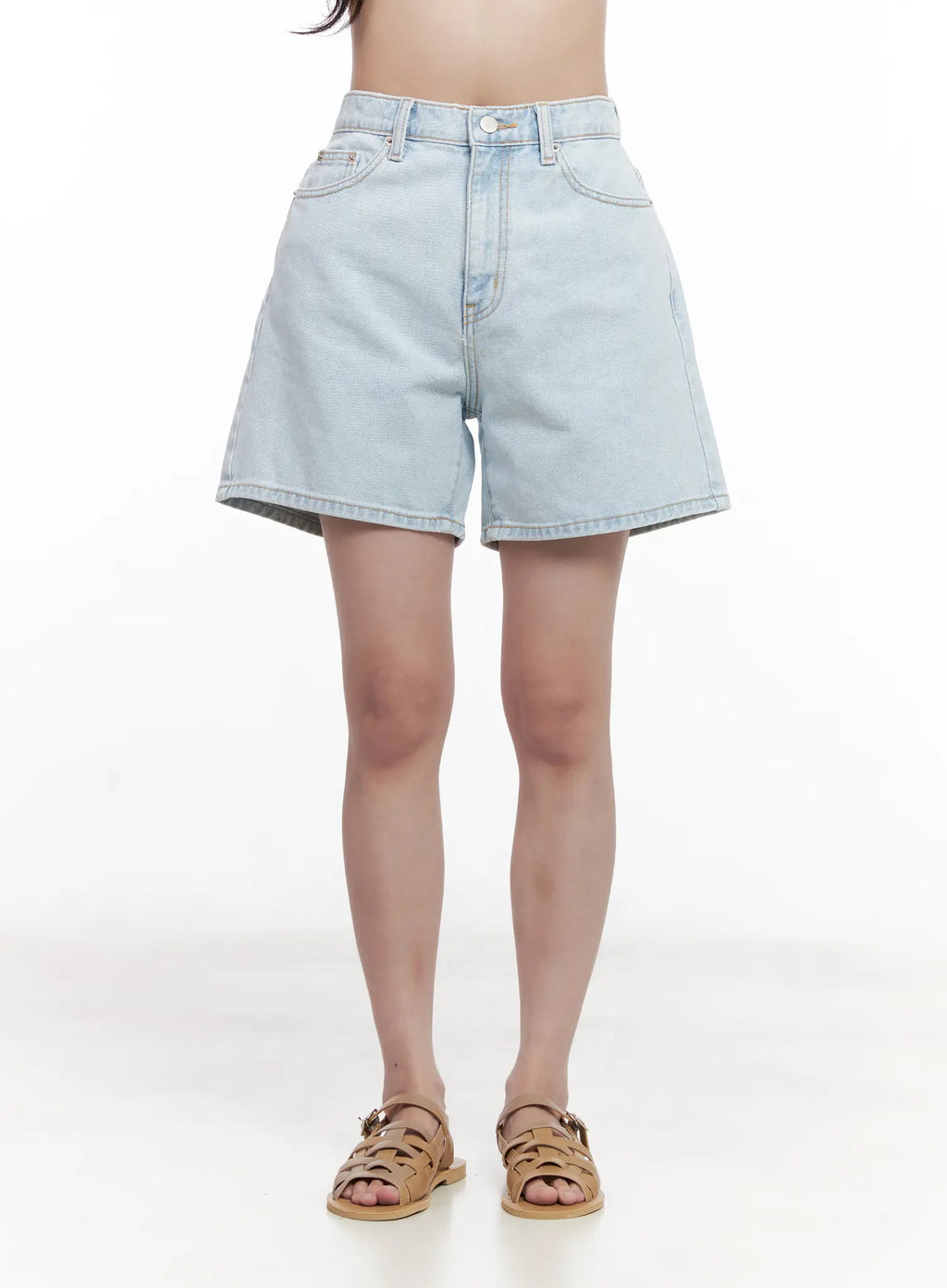 Casual Light-Wash Denim Shorts CL516