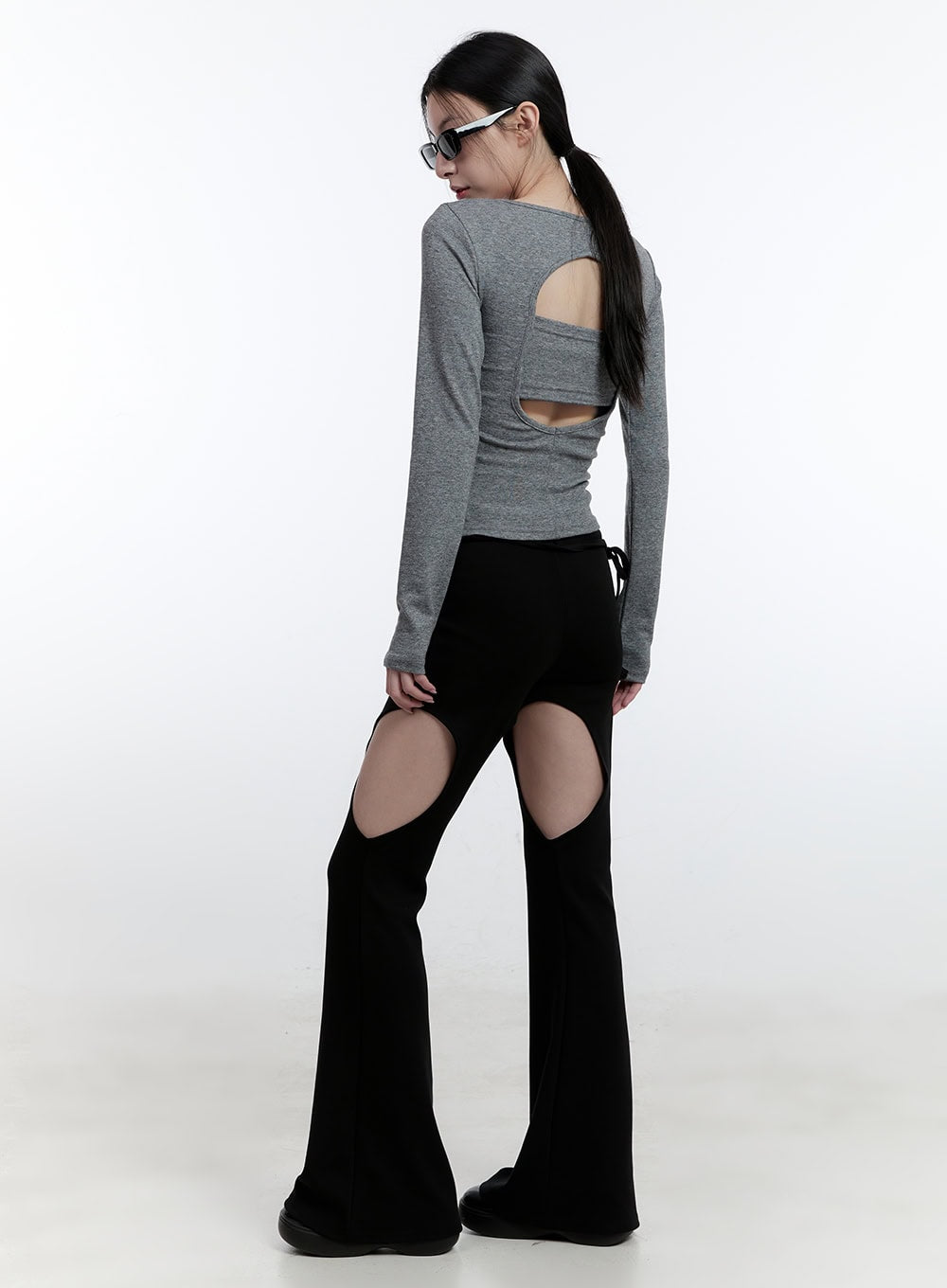 Back Cut-Out Slim-Fit Long Sleeve Top CJ521