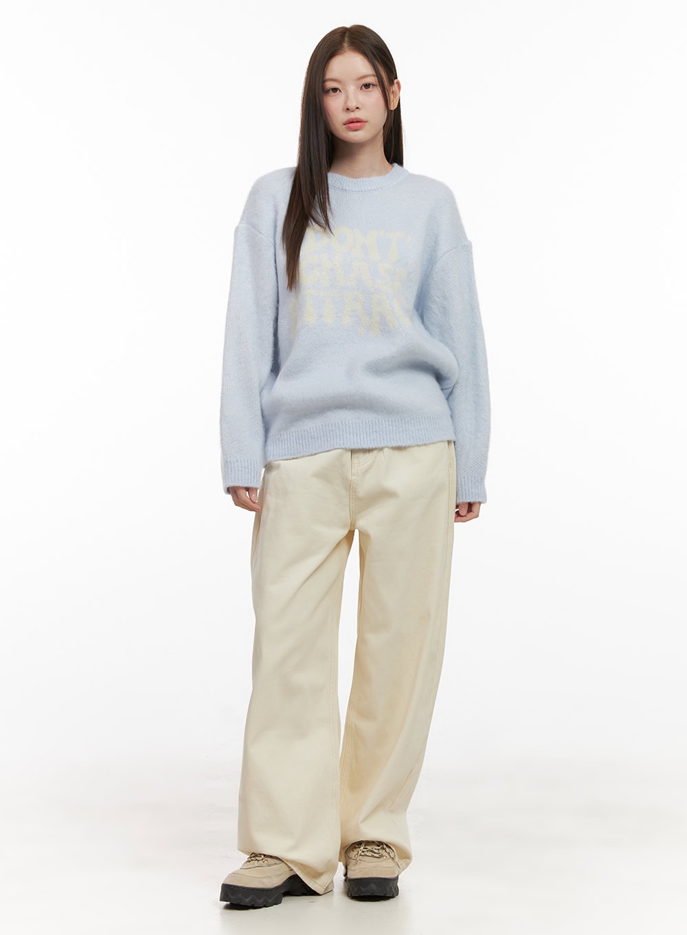 Loose-Fit Graphic Lettering Sweater OD412