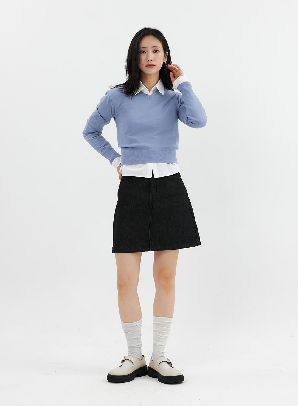 V-Neck Knit Sweater OO304