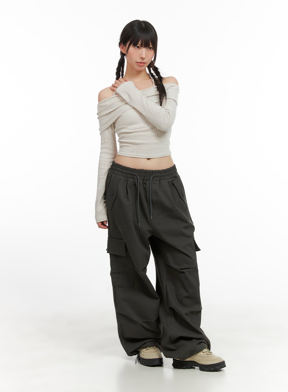 Cargo Chic Banded Wide Fit Pants CG420