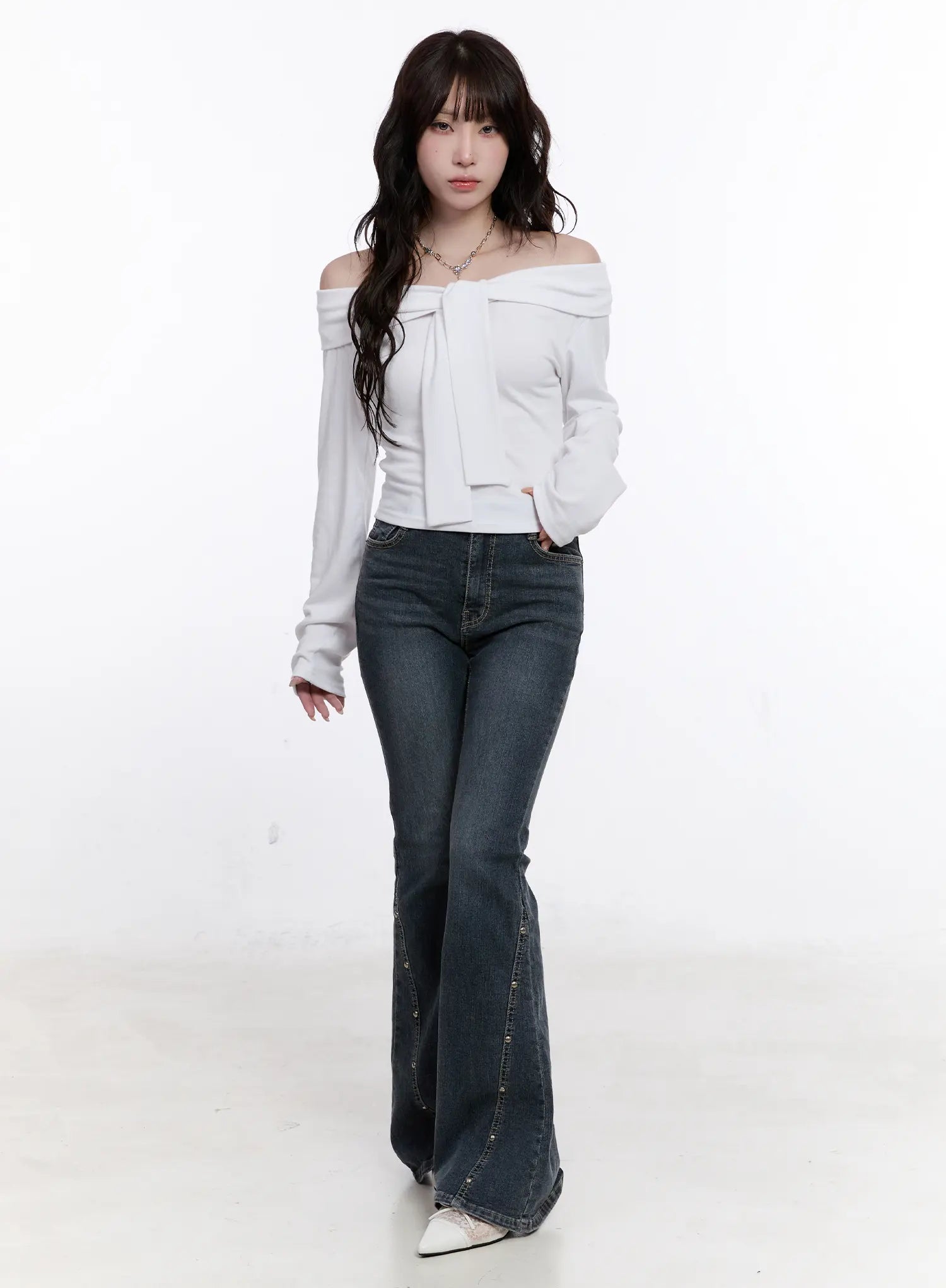 Amiyah Studded Flare Jeans CS530