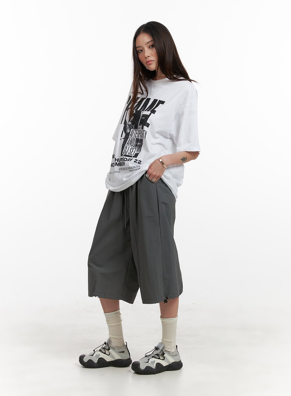 String-Banded Nylon Pants CA430