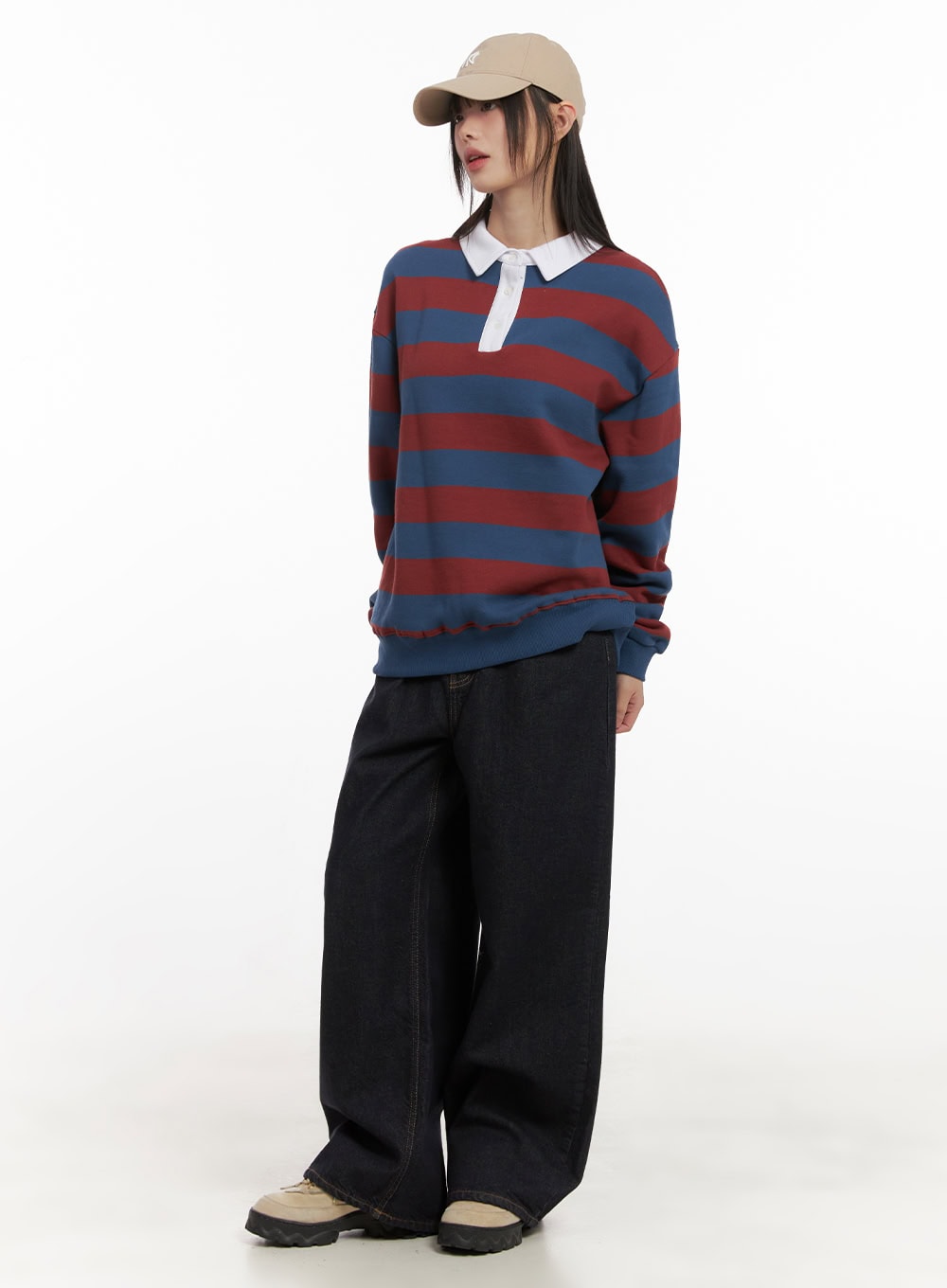 Allie Stitched Wide-Leg Jeans CD430