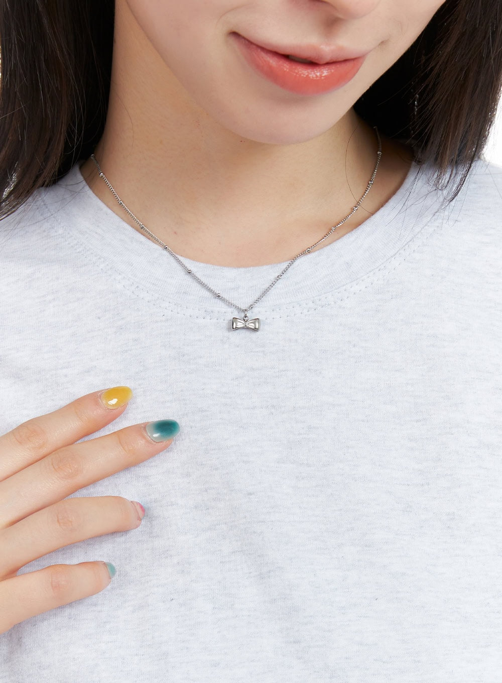 Steel Ribbon Necklace IG406