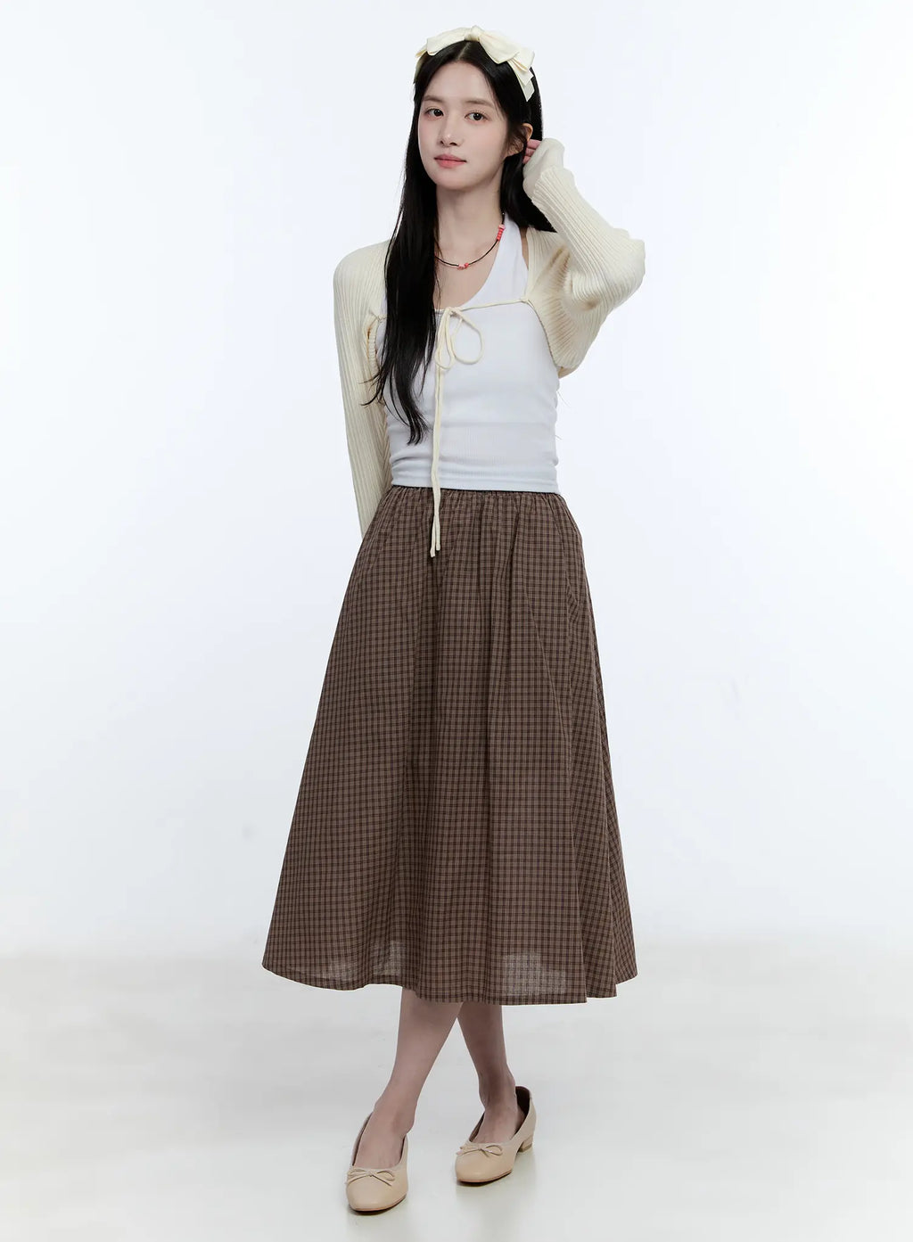 Vintage Gingham Midi Skirt CG514