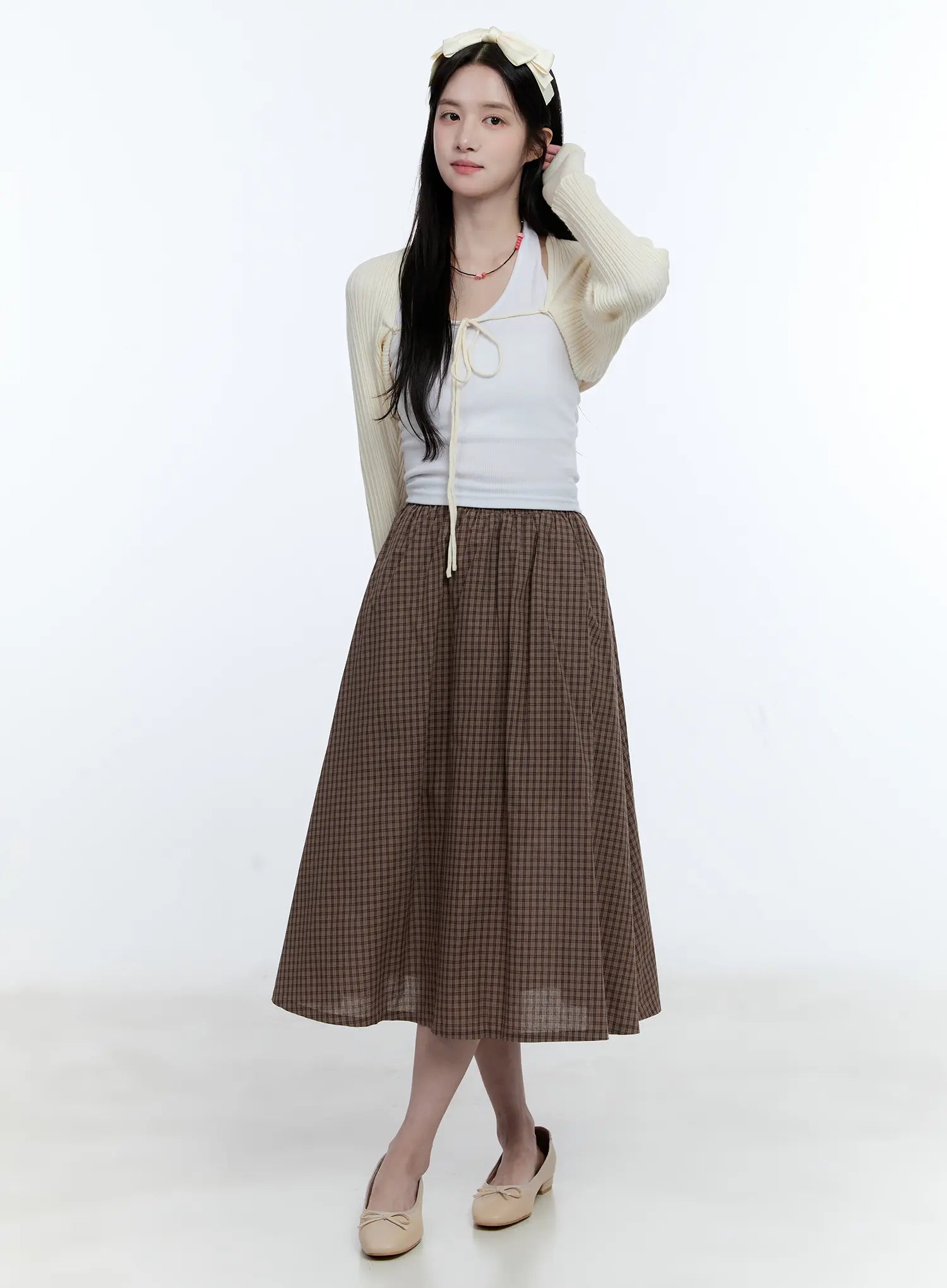 Vintage Gingham Midi Skirt CG514