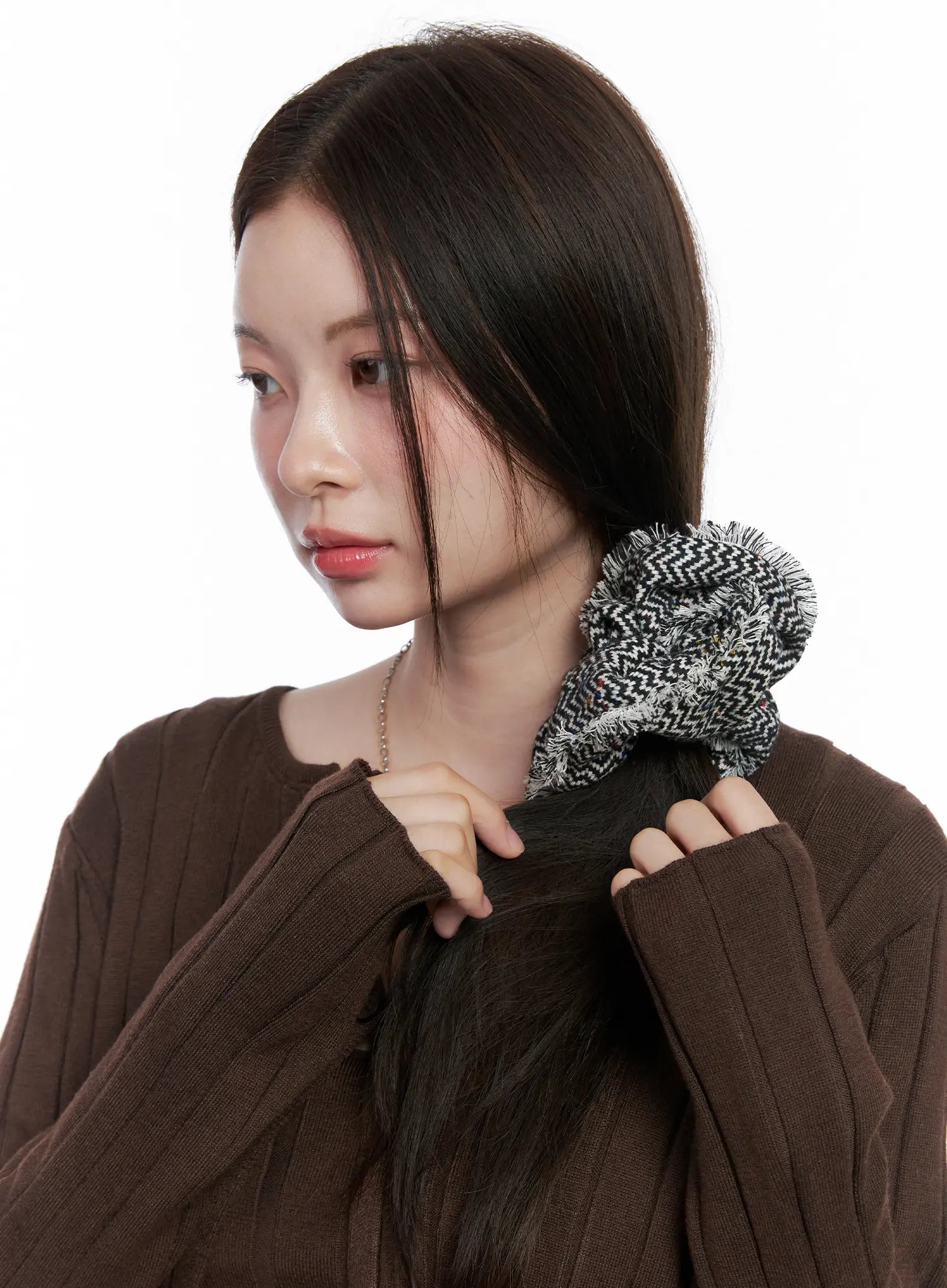 Fringe Zigzag Pattern Scrunchie CO506