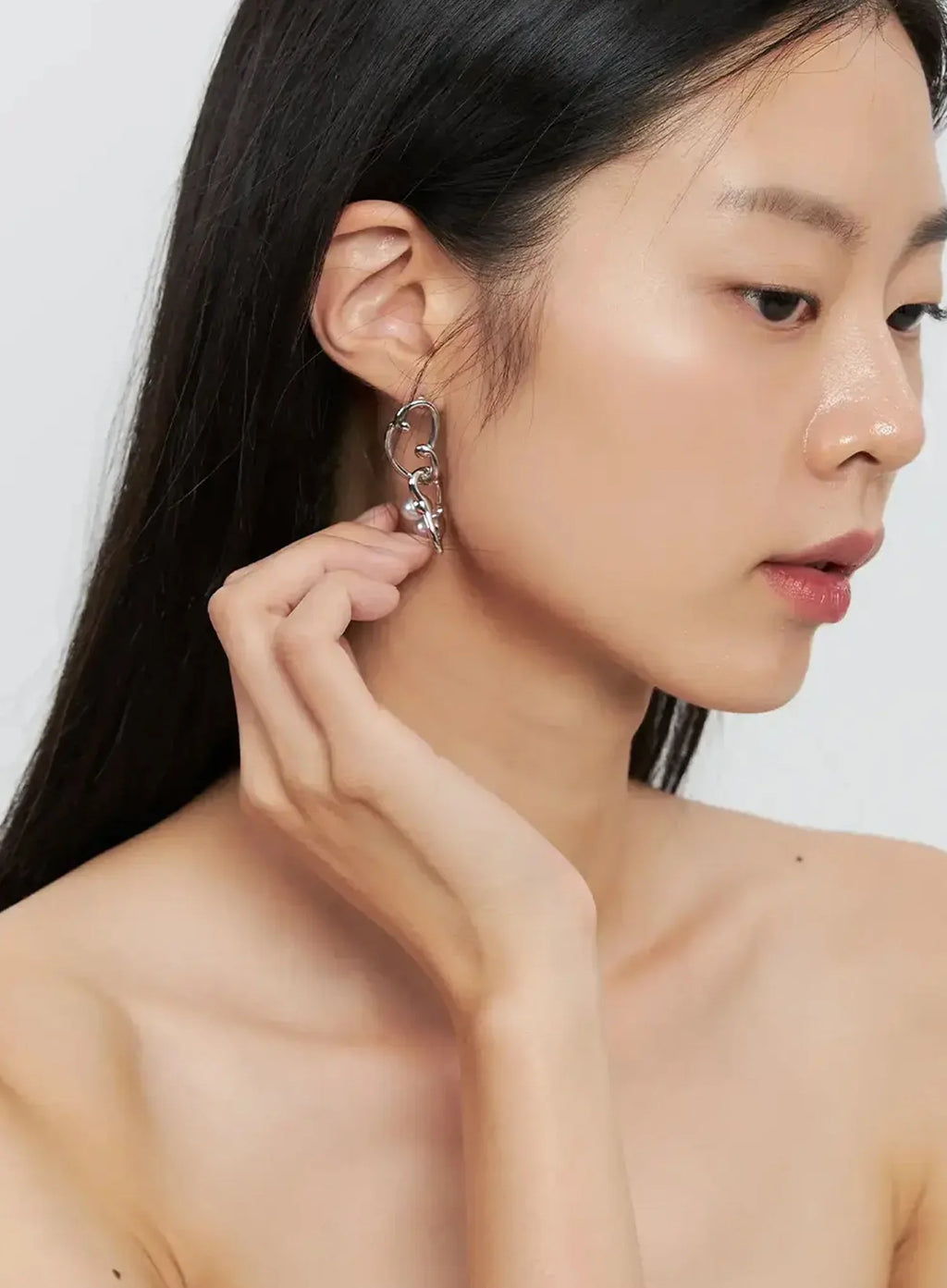 Modern Link Drop Earrings IS515