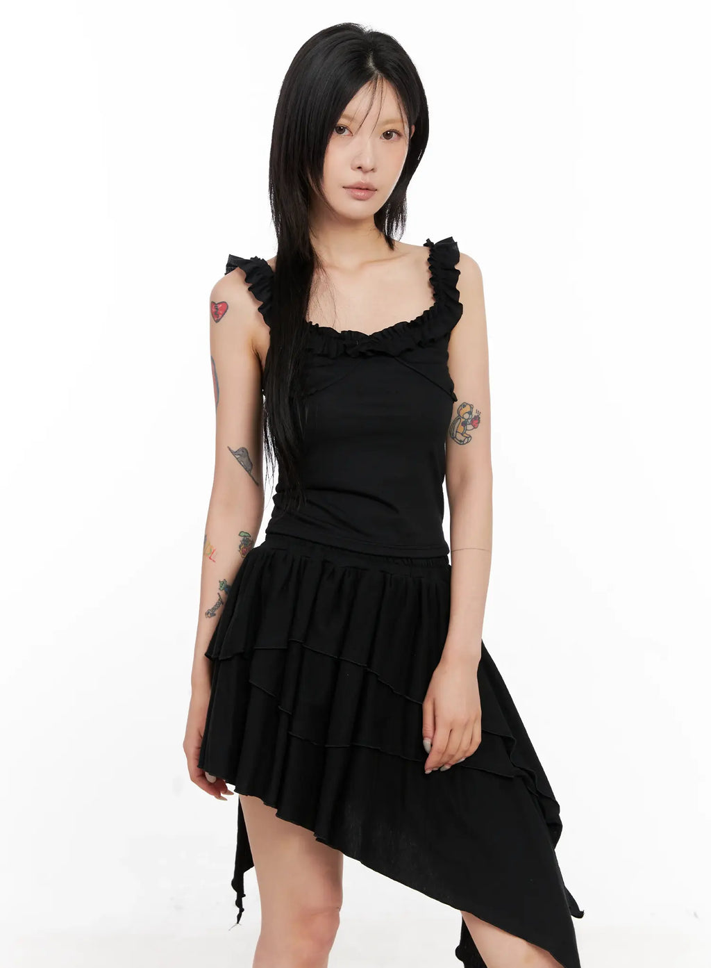 Asymmetric Ruffle Dress CL528