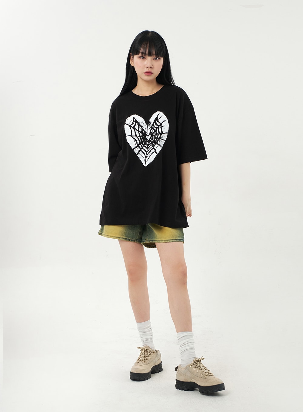 Yellow Wash Denim Shorts CA328