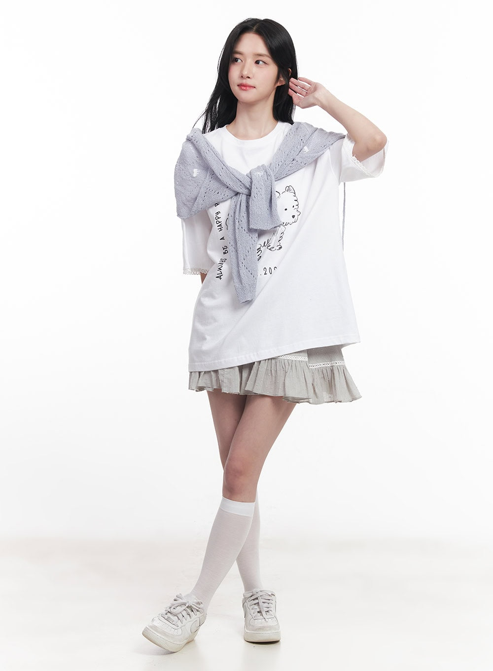 Frill Lace Flare Mini Skirt CY526