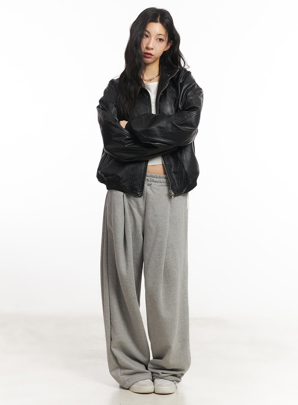 Pintuck Wide-Leg Sweatpants CA504