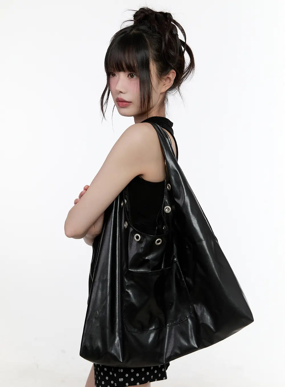 Grommet Eyelet Detail Tote CL504