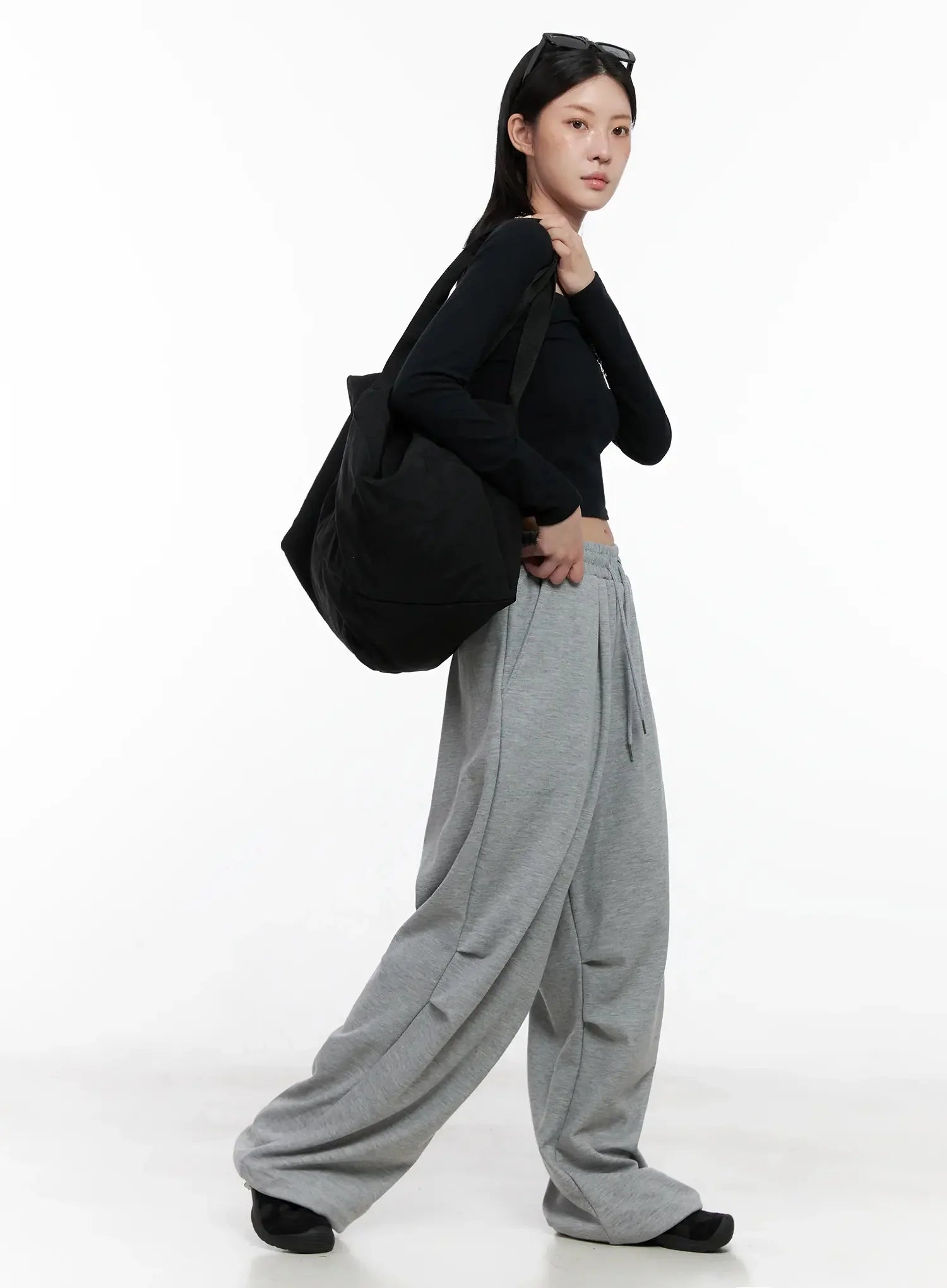 Pintuck Wide Leg Sweatpants IS508