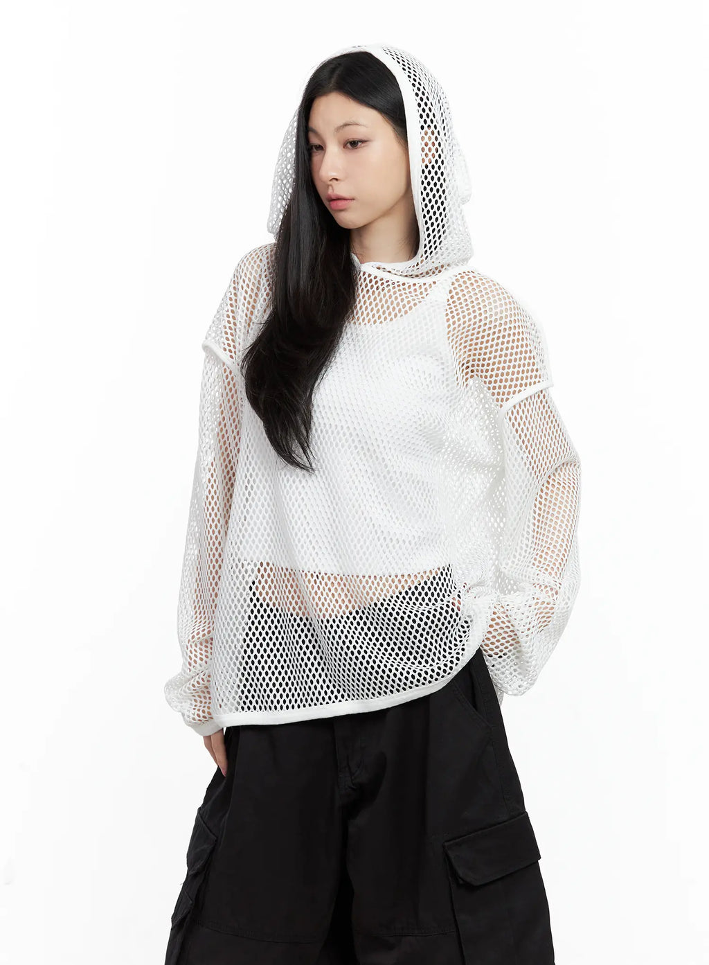 Oversized Mesh Hoodie CU530
