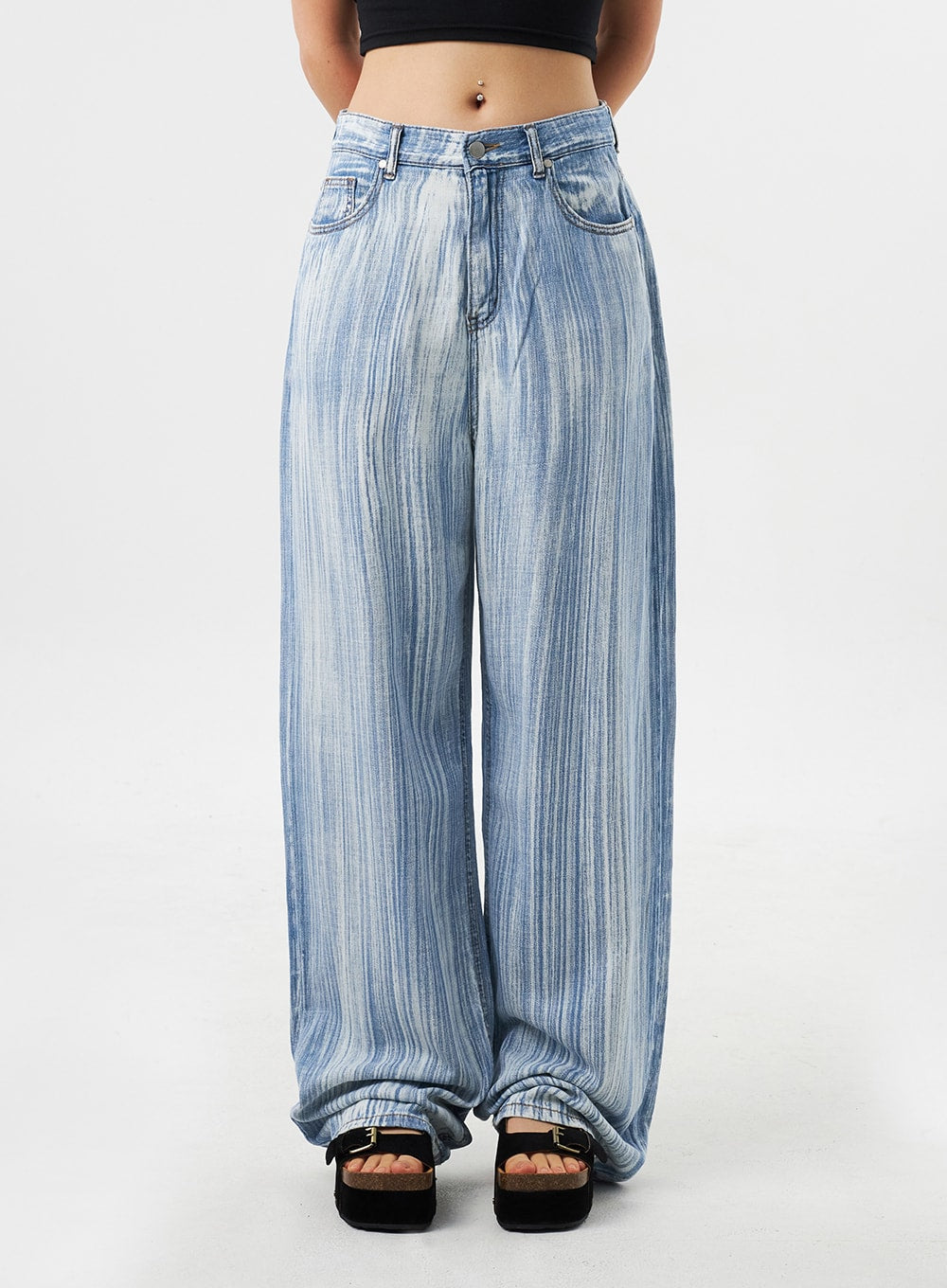 Stripe Baggy Jeans CU302