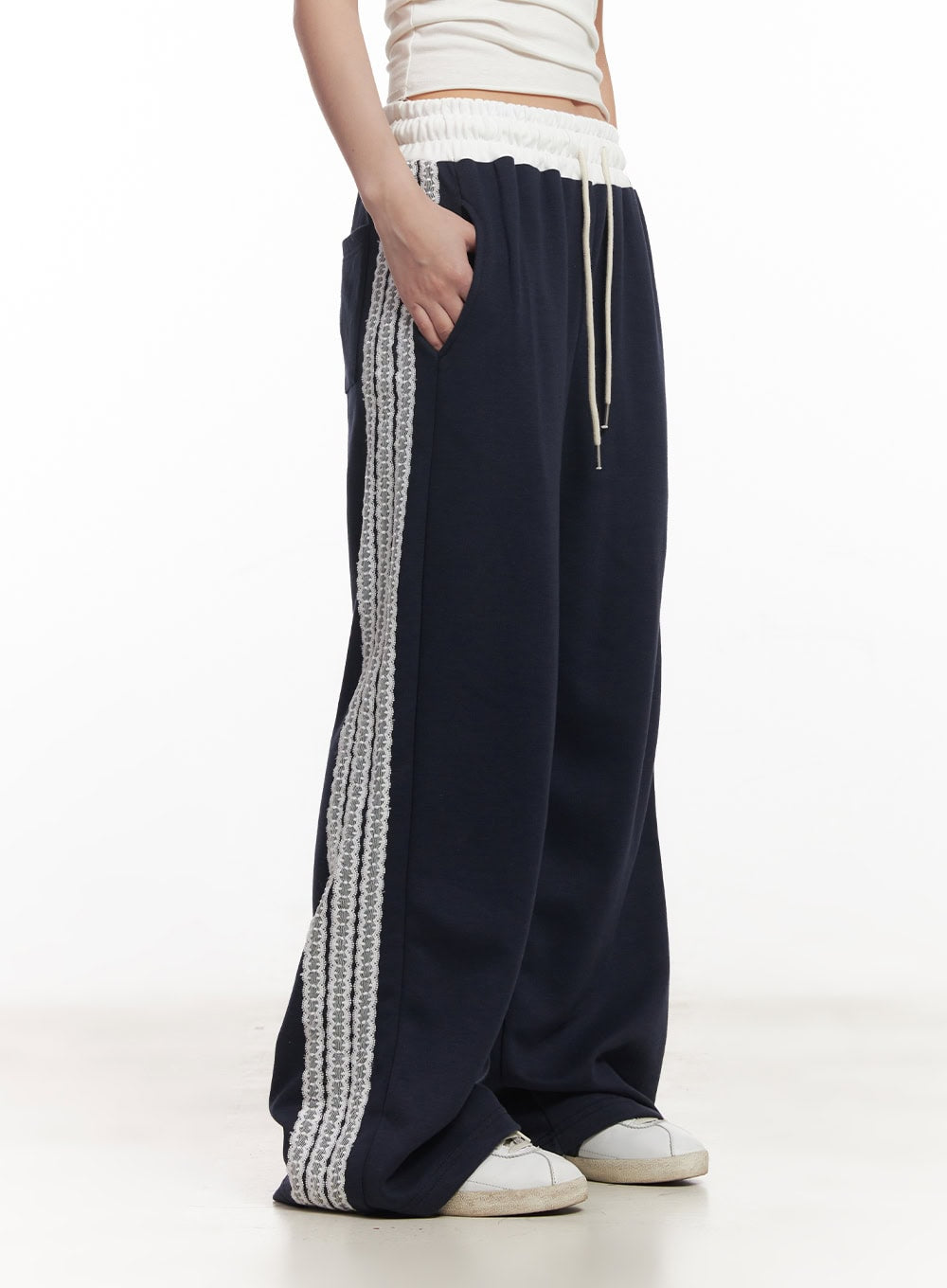 Angel Lace Wide-Leg Trackpants CA521