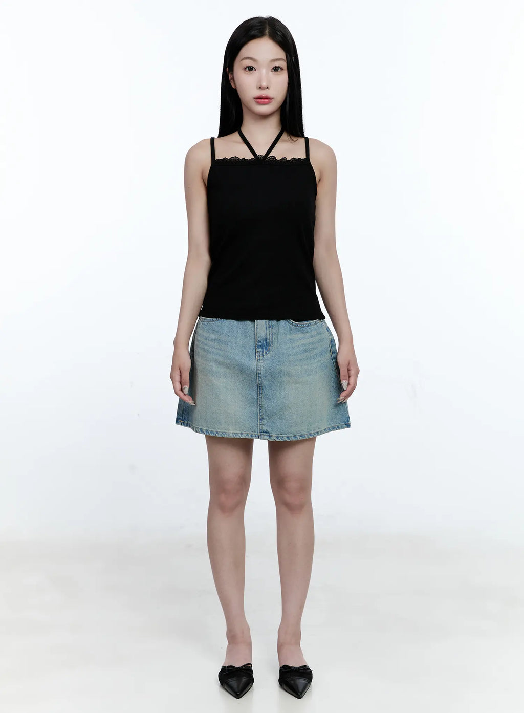 Lace-Trim Halter Tank CG512