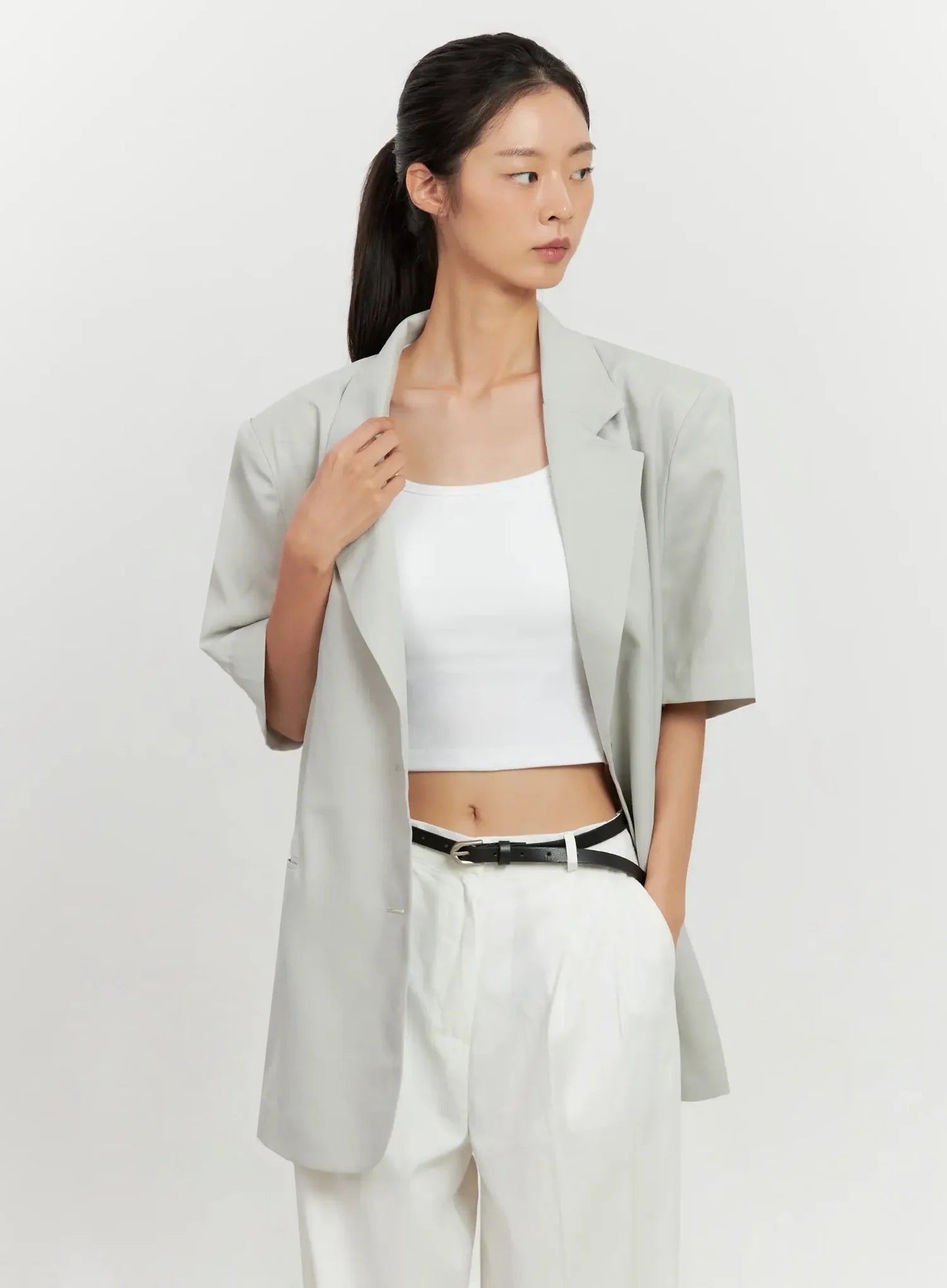 Short-Sleeve Blazer Jacket IL528