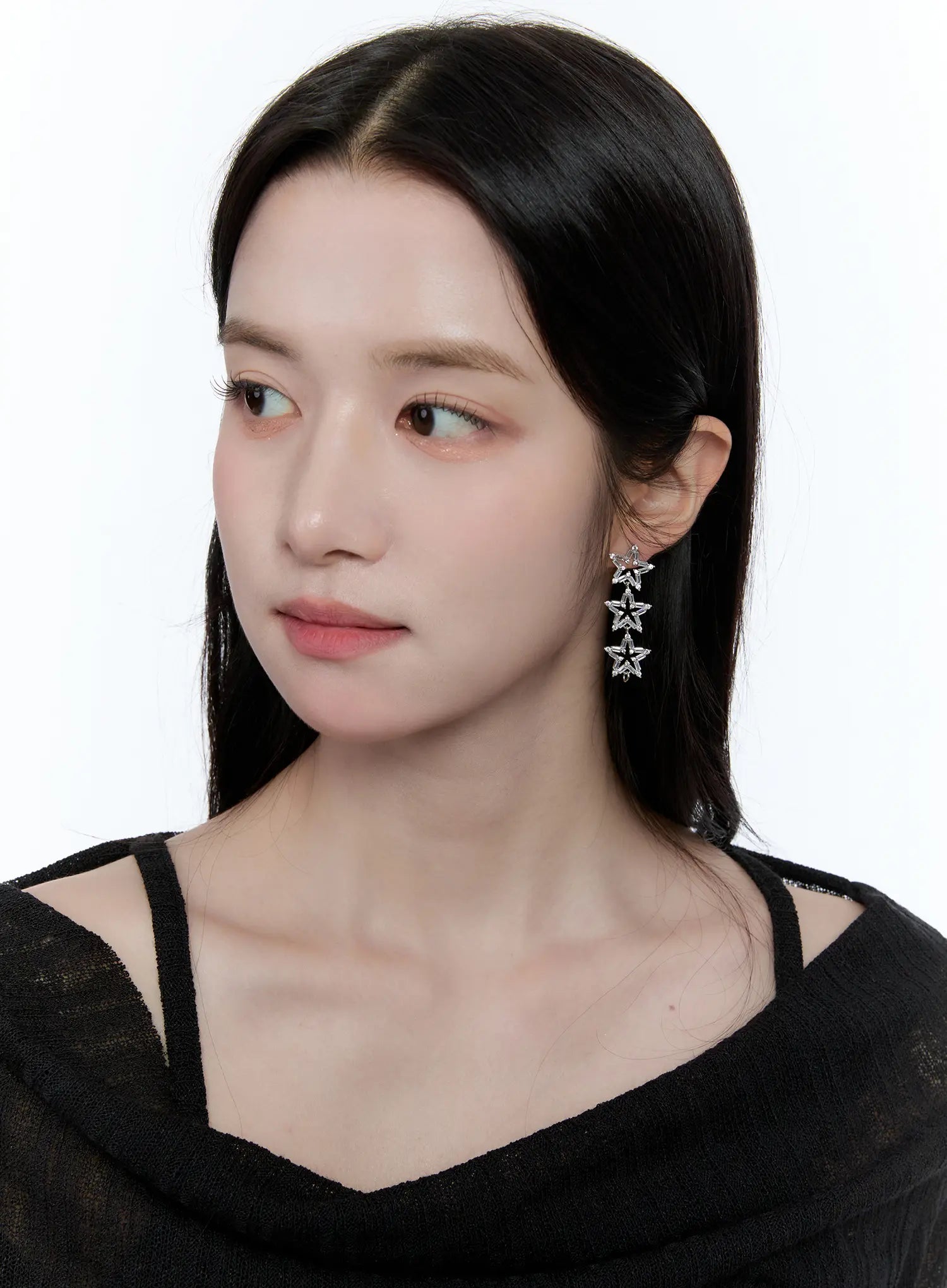 Triple Star Cubic Earrings CC0608