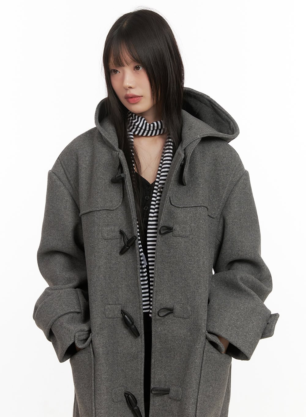 Oversized Wool-Blend Hooded Coat CD425