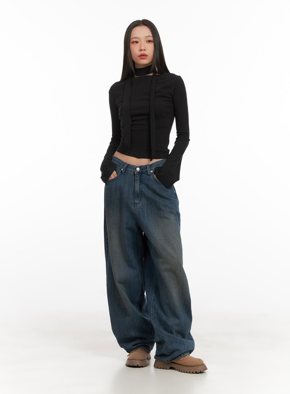 Clara Oversize Cotton Denim Baggy Pants CD409