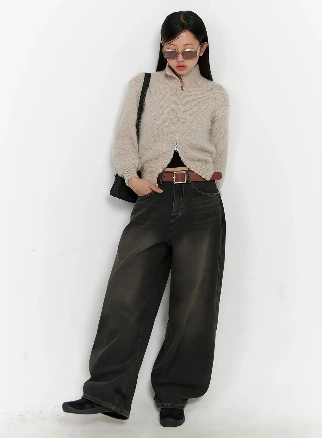 High Neck Zip Up Sweater IG527