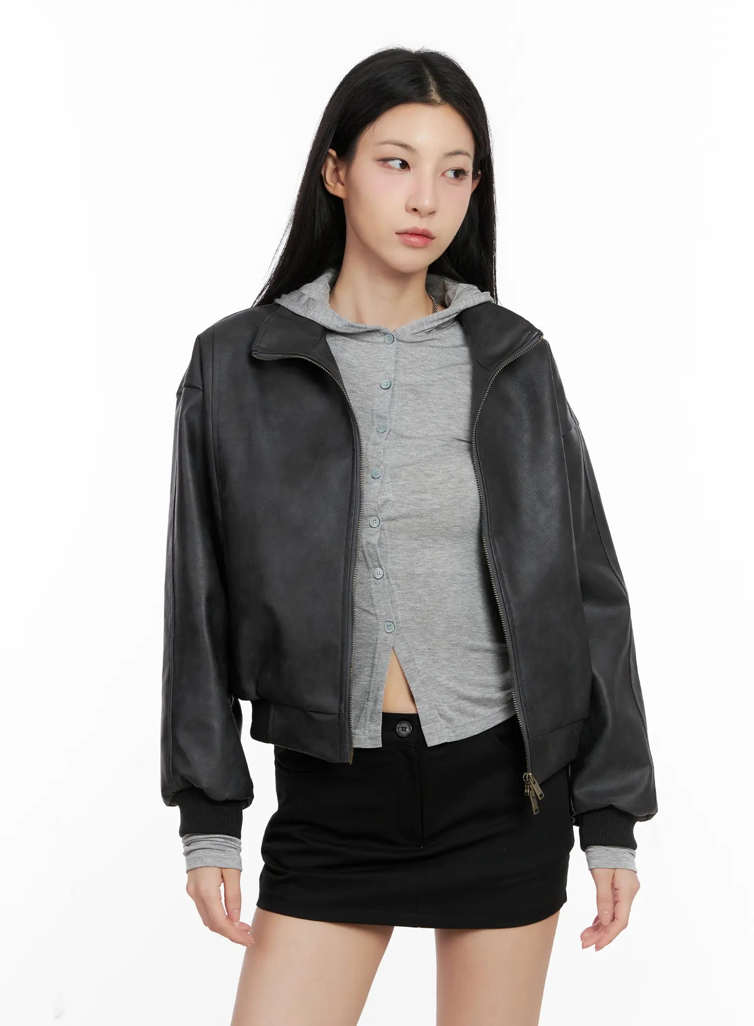 Classic Black Leather Jacket CG526