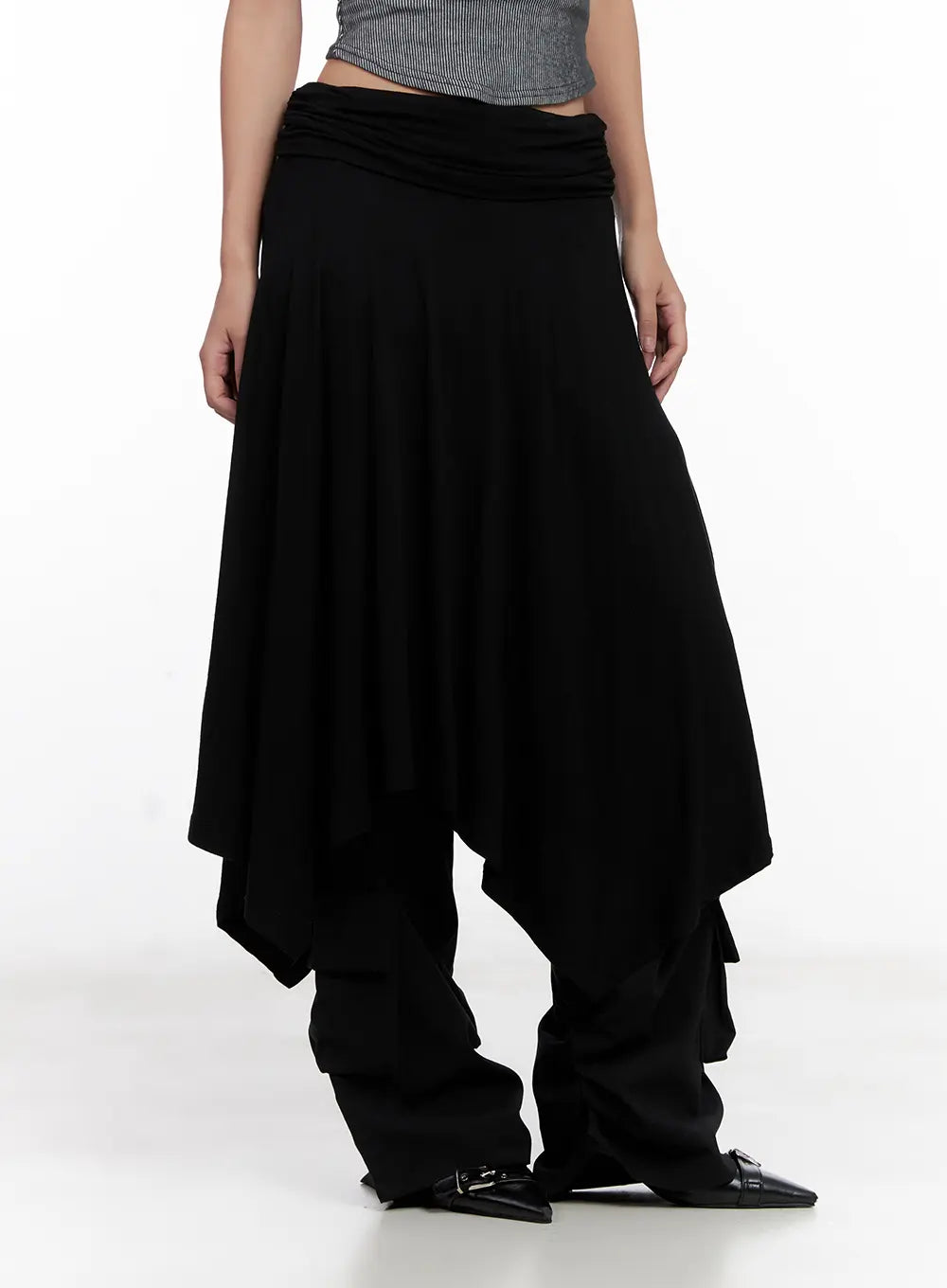 Asymmetric Frill Midi Skirt CL518