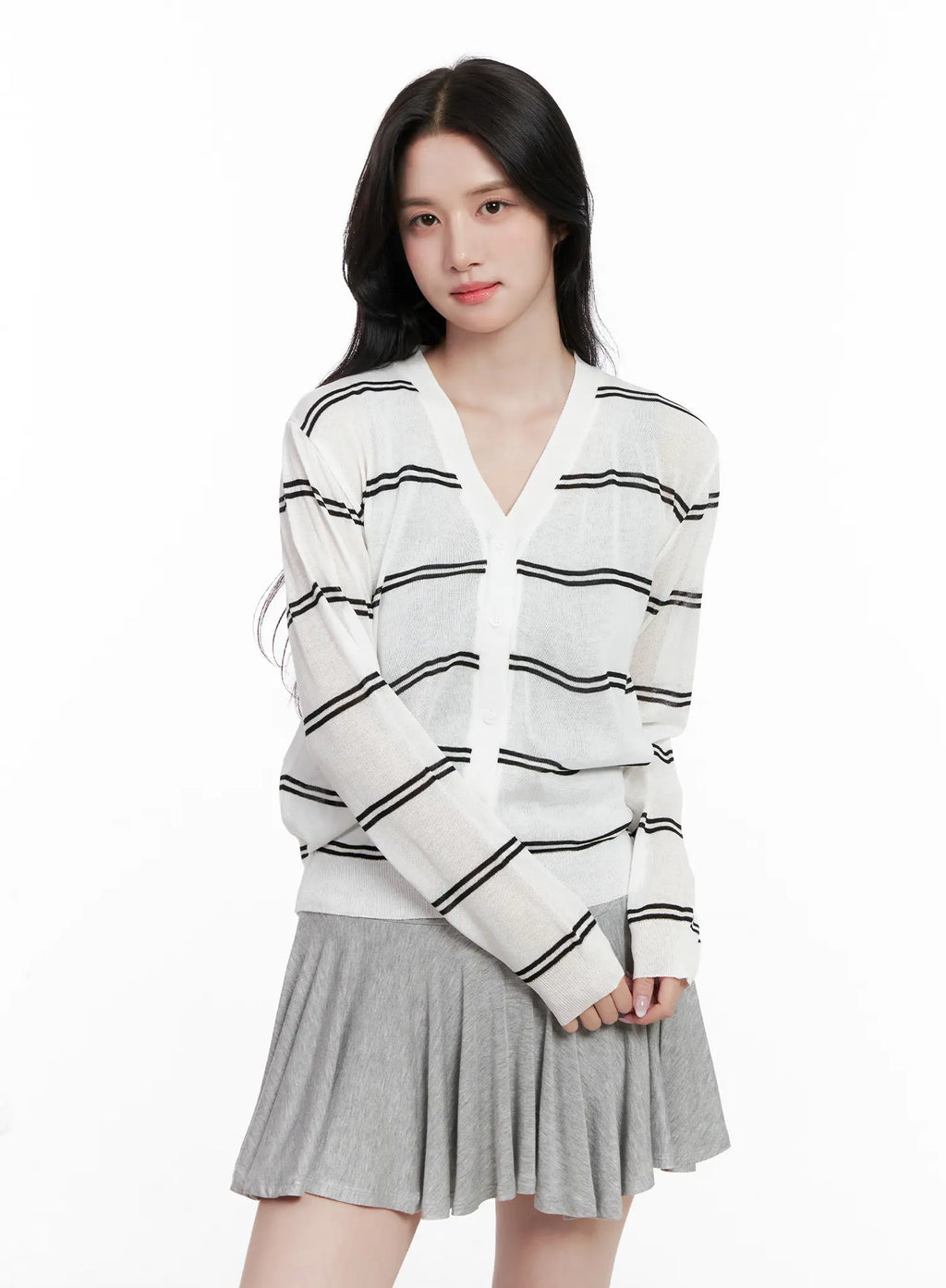 Sheer Striped Cardigan CL515