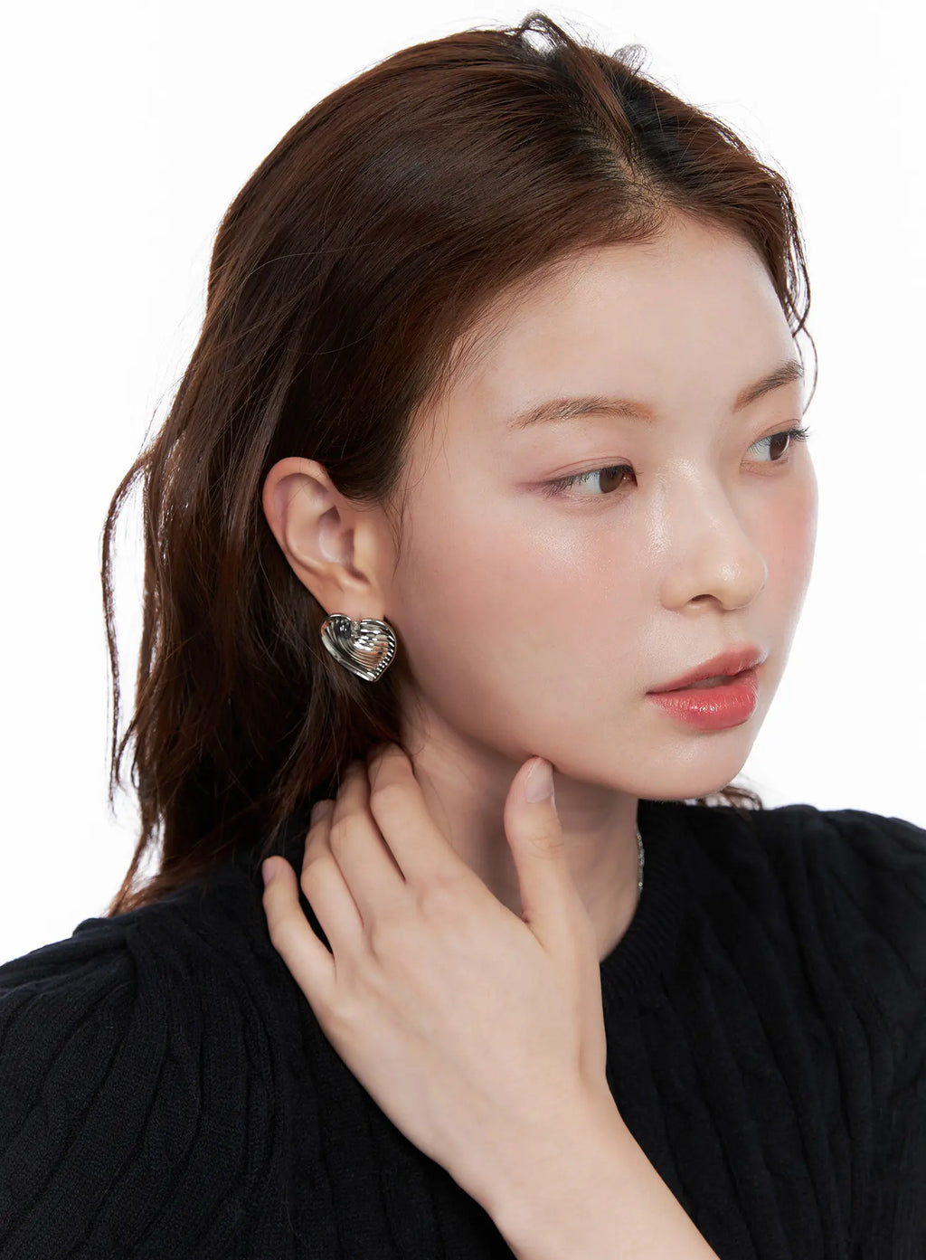 Textured Heart Earrings CG521