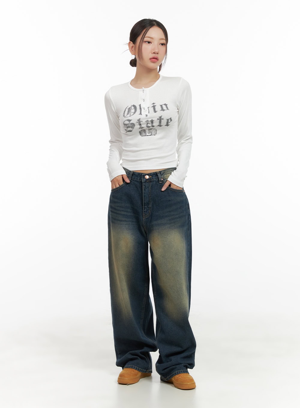 Buttoned Graphic Long Sleeve CG423